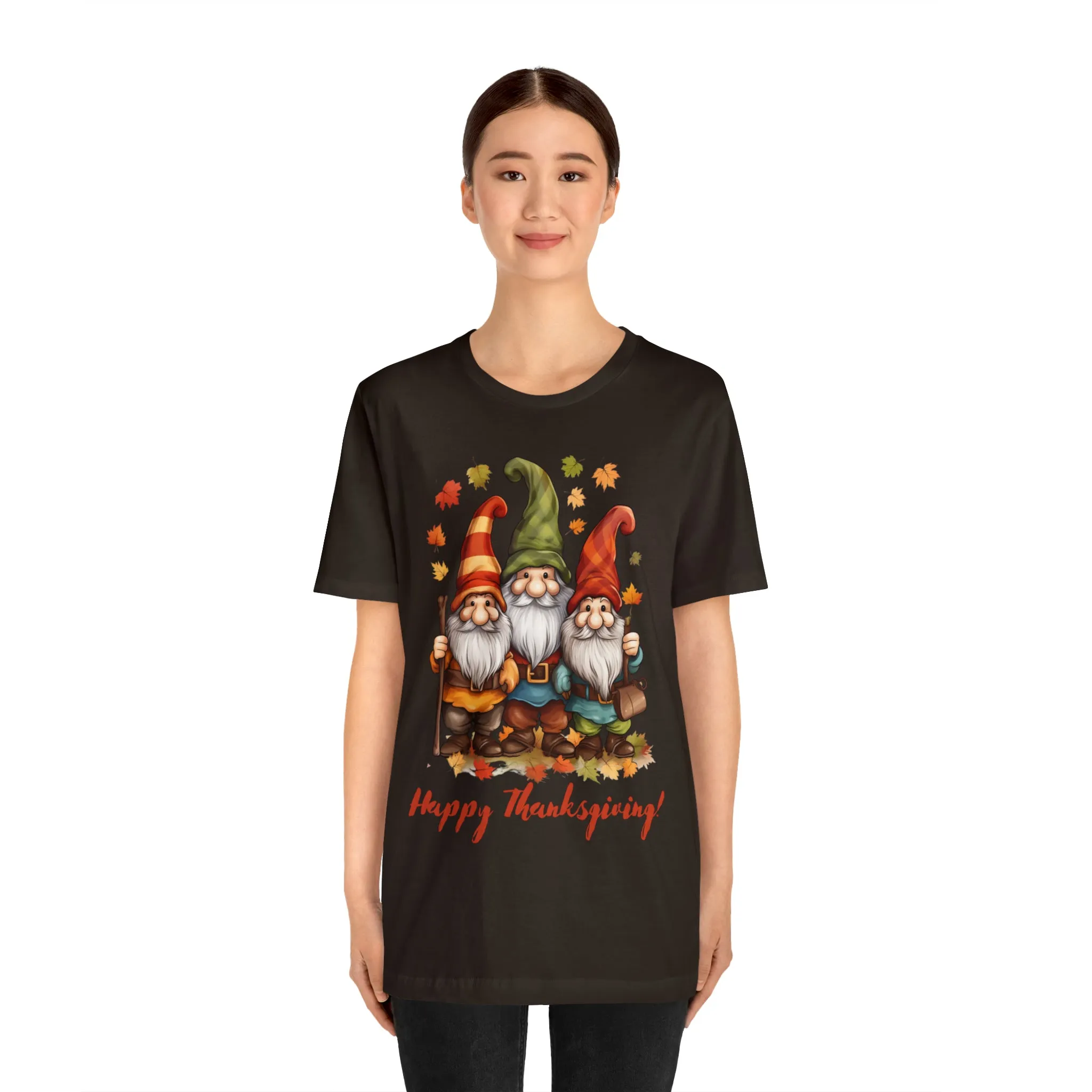 Happy Thanksgiving Gnomes T-Shirt | Fall Happy Gnomes Tee |  Bella Canvas 3001 Unisex |  Thanksgiving Season Short Sleeve Tshirt
