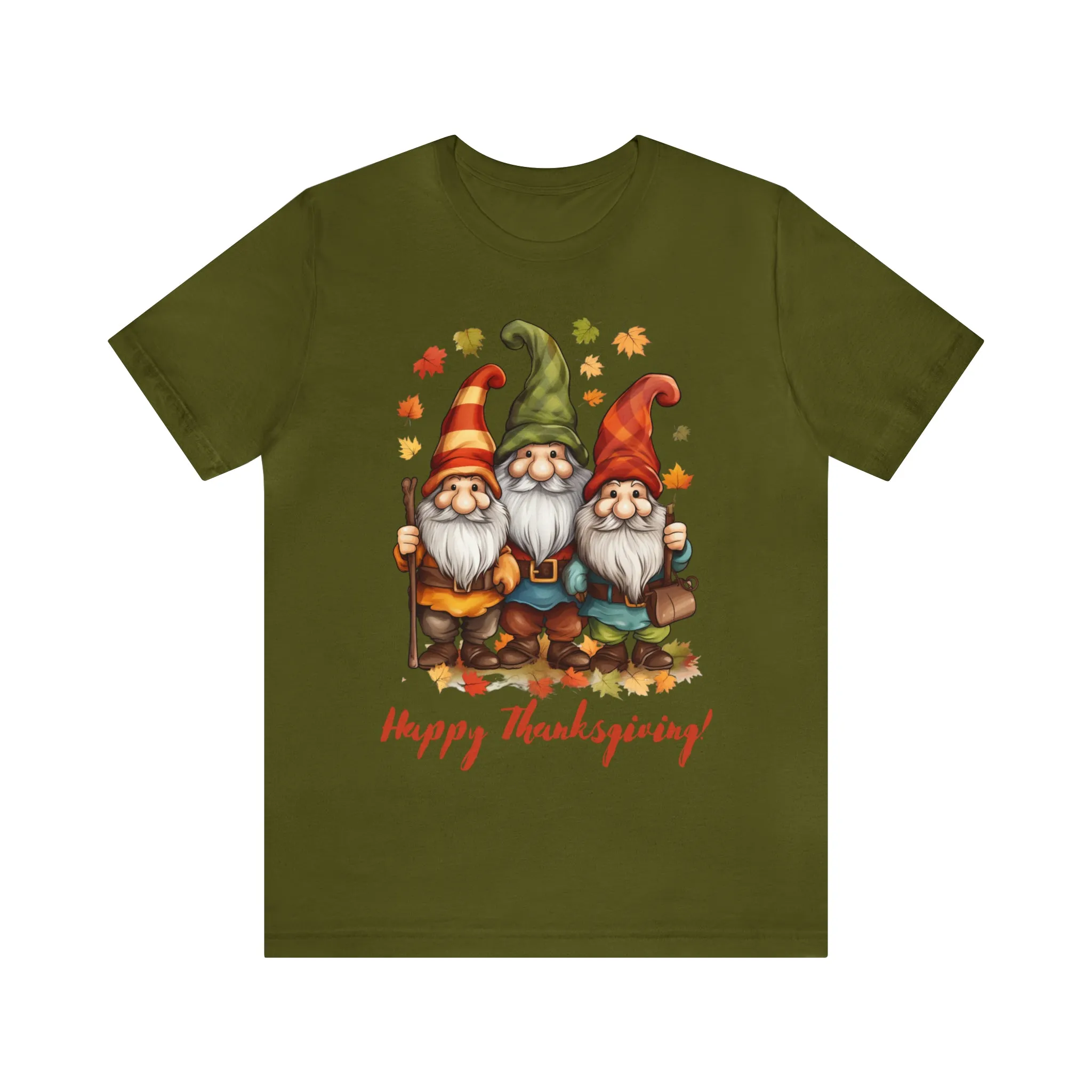 Happy Thanksgiving Gnomes T-Shirt | Fall Happy Gnomes Tee |  Bella Canvas 3001 Unisex |  Thanksgiving Season Short Sleeve Tshirt