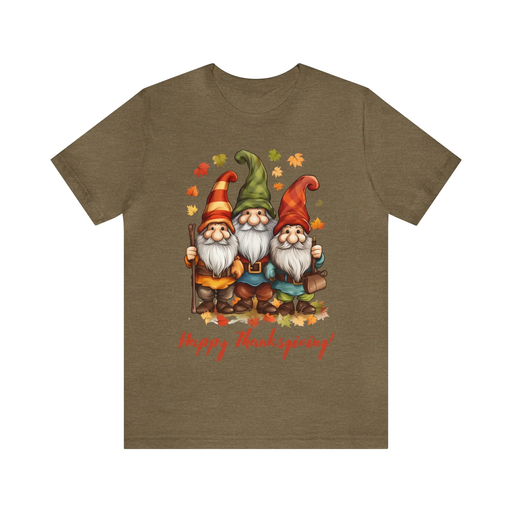 Happy Thanksgiving Gnomes T-Shirt | Fall Happy Gnomes Tee |  Bella Canvas 3001 Unisex |  Thanksgiving Season Short Sleeve Tshirt