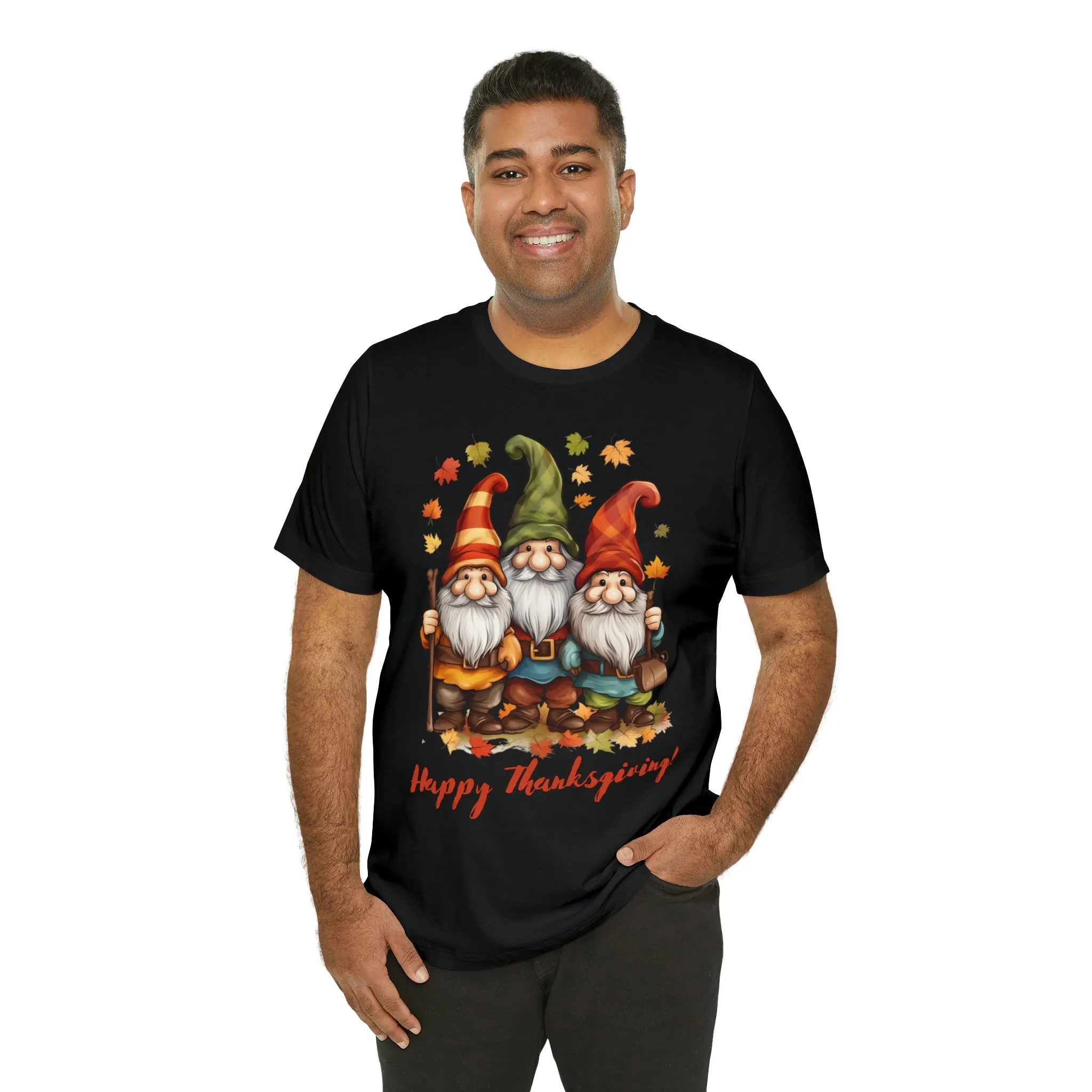 Happy Thanksgiving Gnomes T-Shirt | Fall Happy Gnomes Tee |  Bella Canvas 3001 Unisex |  Thanksgiving Season Short Sleeve Tshirt