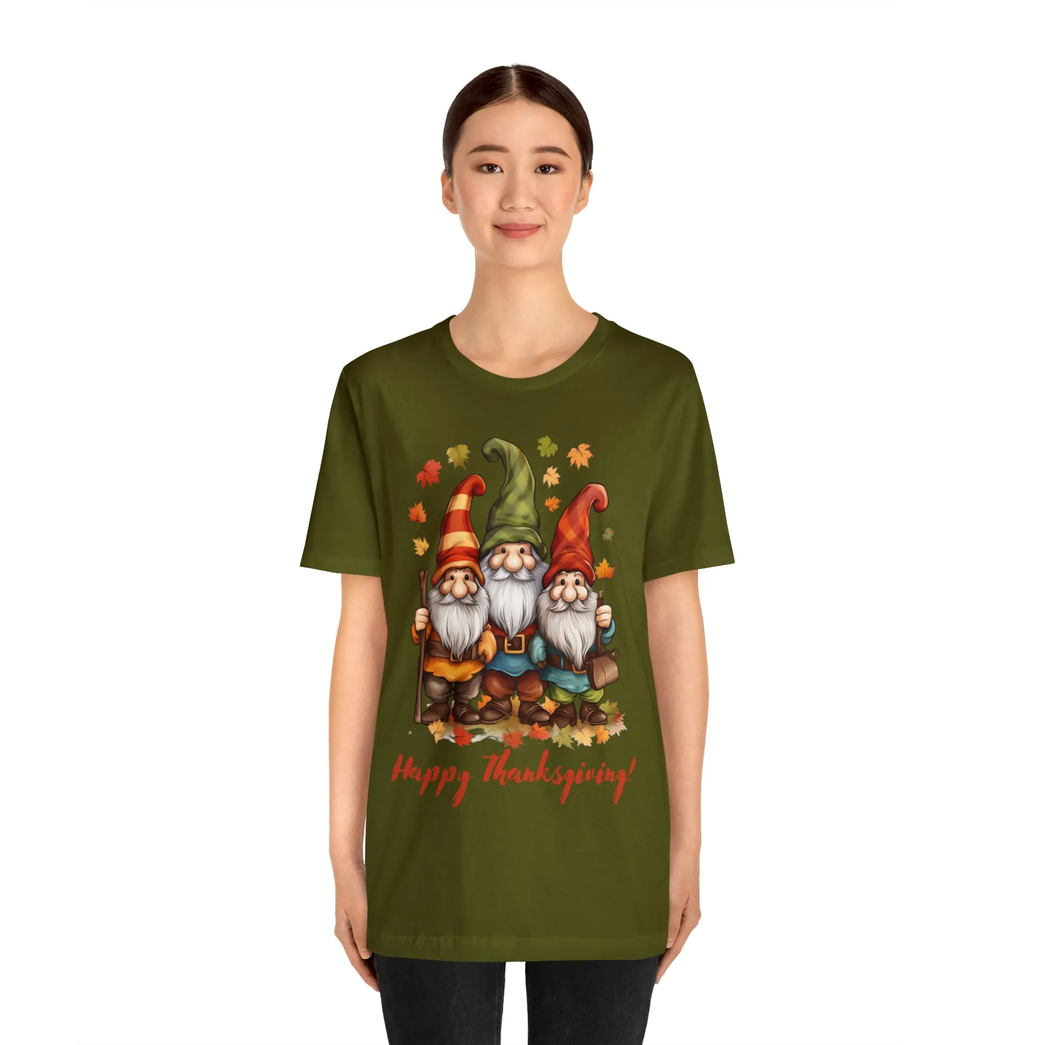 Happy Thanksgiving Gnomes T-Shirt | Fall Happy Gnomes Tee |  Bella Canvas 3001 Unisex |  Thanksgiving Season Short Sleeve Tshirt