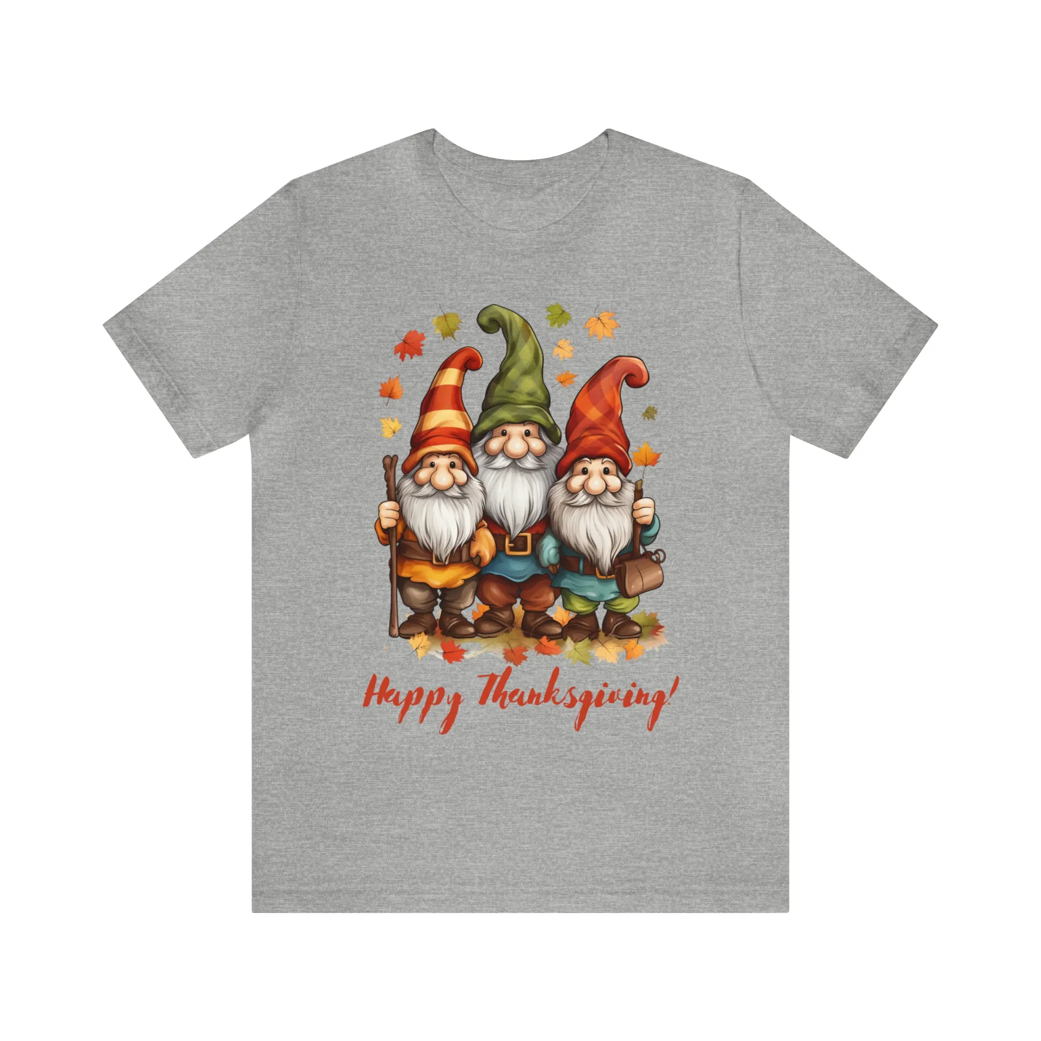 Happy Thanksgiving Gnomes T-Shirt | Fall Happy Gnomes Tee |  Bella Canvas 3001 Unisex |  Thanksgiving Season Short Sleeve Tshirt