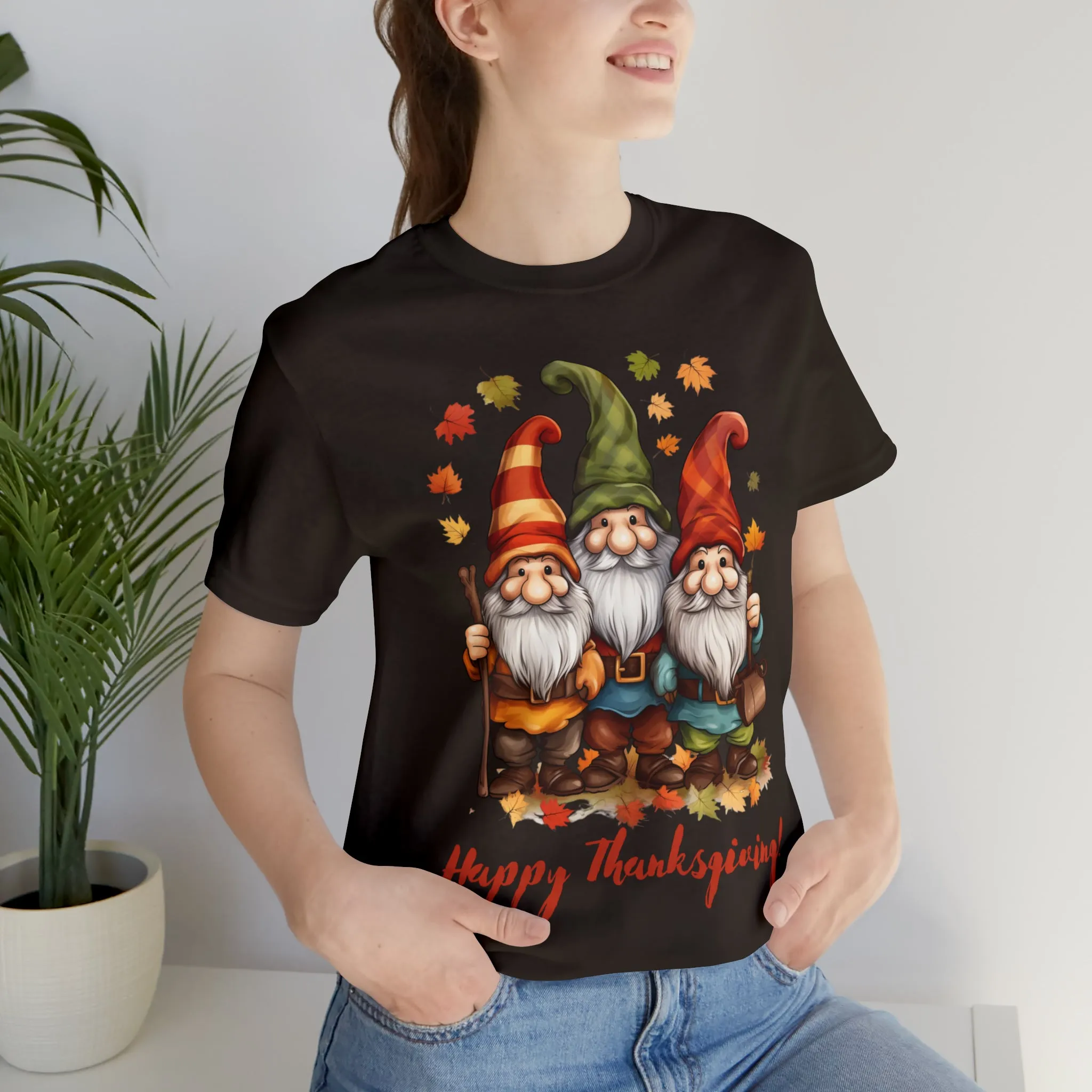 Happy Thanksgiving Gnomes T-Shirt | Fall Happy Gnomes Tee |  Bella Canvas 3001 Unisex |  Thanksgiving Season Short Sleeve Tshirt