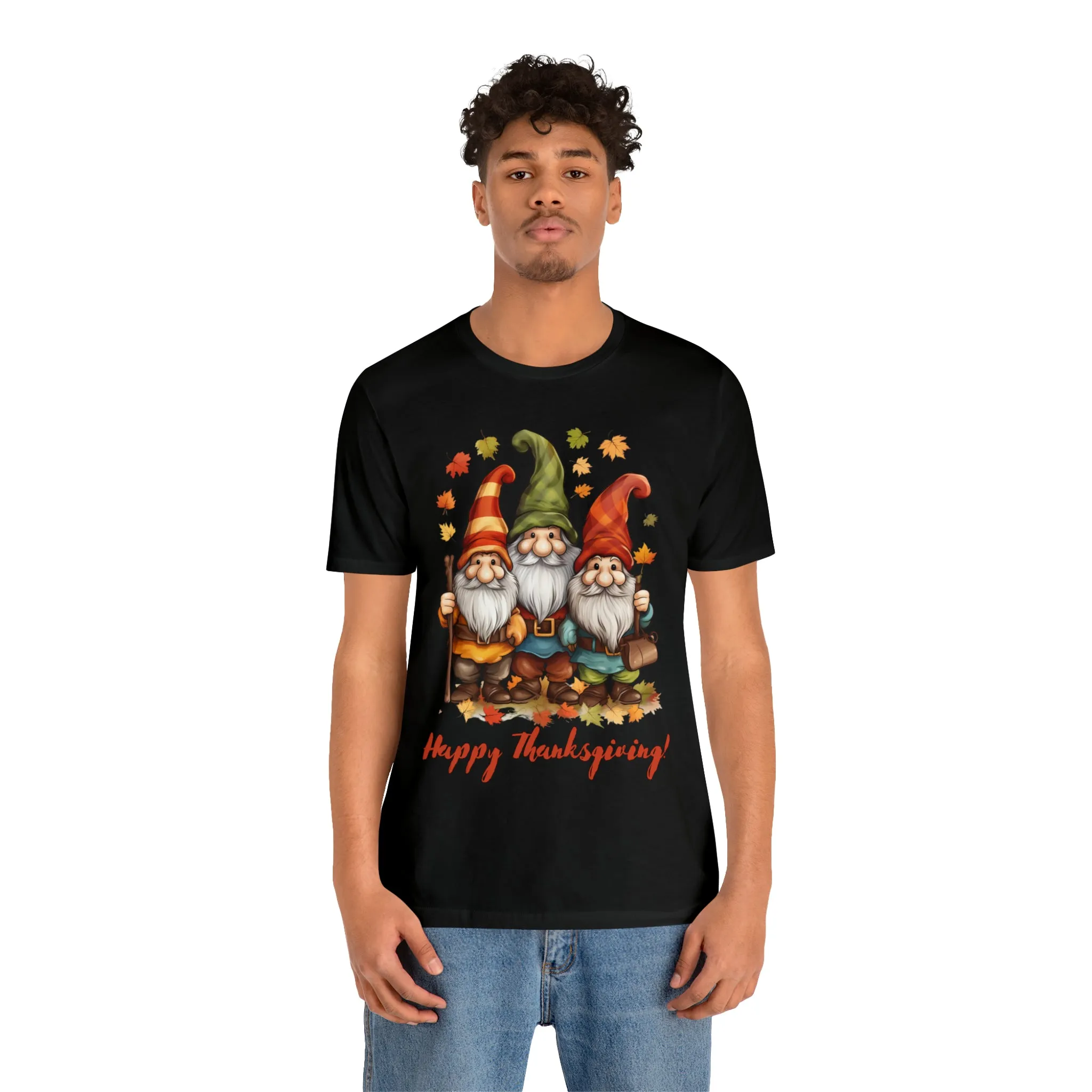 Happy Thanksgiving Gnomes T-Shirt | Fall Happy Gnomes Tee |  Bella Canvas 3001 Unisex |  Thanksgiving Season Short Sleeve Tshirt