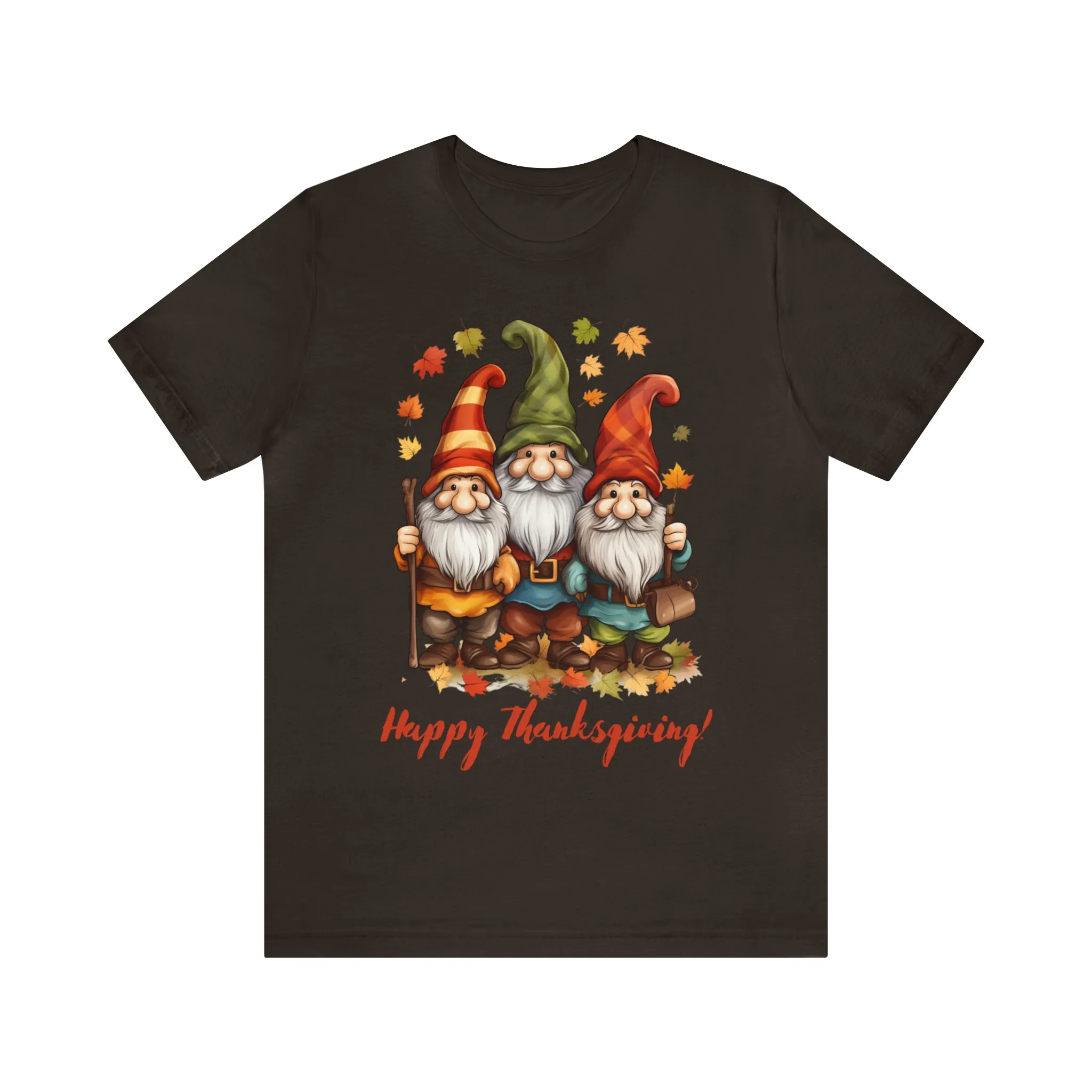 Happy Thanksgiving Gnomes T-Shirt | Fall Happy Gnomes Tee |  Bella Canvas 3001 Unisex |  Thanksgiving Season Short Sleeve Tshirt