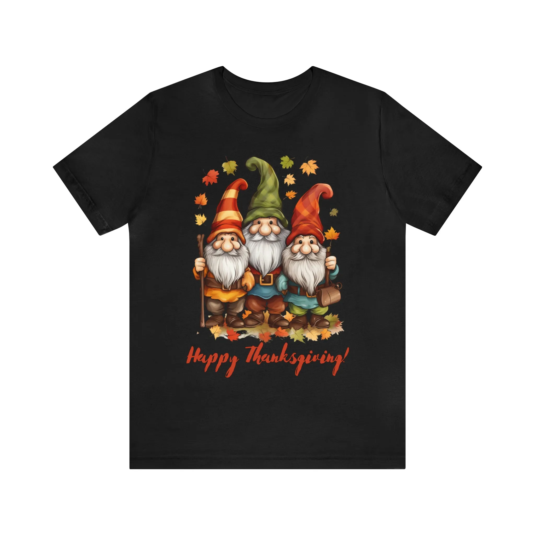 Happy Thanksgiving Gnomes T-Shirt | Fall Happy Gnomes Tee |  Bella Canvas 3001 Unisex |  Thanksgiving Season Short Sleeve Tshirt