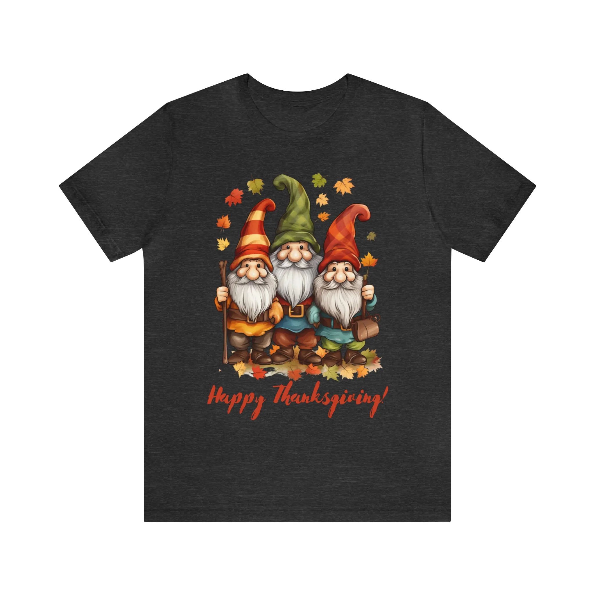 Happy Thanksgiving Gnomes T-Shirt | Fall Happy Gnomes Tee |  Bella Canvas 3001 Unisex |  Thanksgiving Season Short Sleeve Tshirt