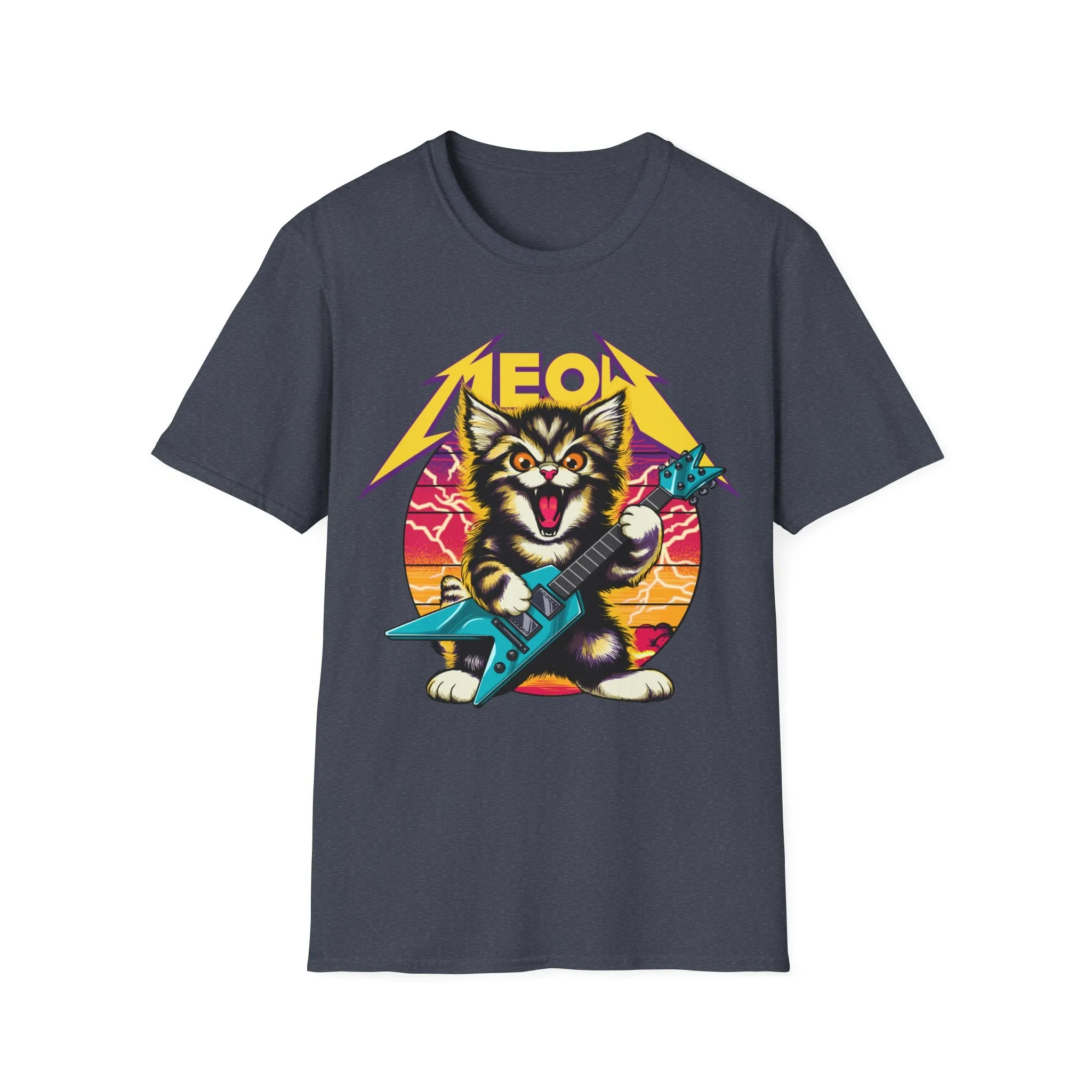 Hard Rock Kitty -- Yellow -- On Gildan Softstyle T-Shirt