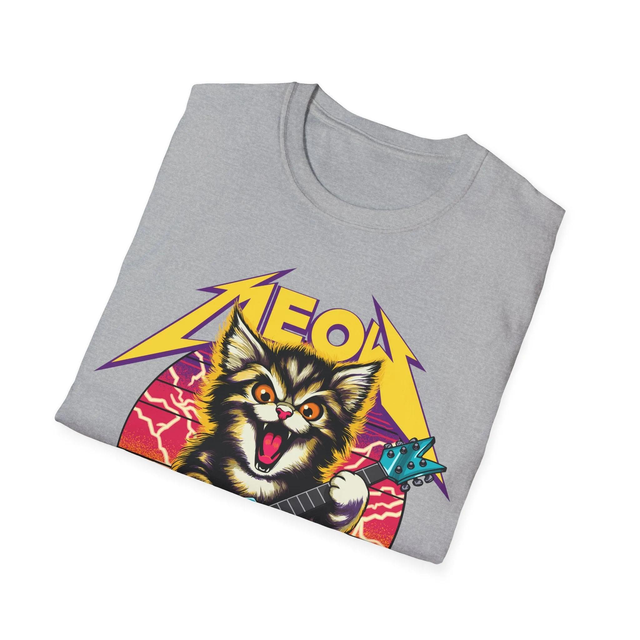 Hard Rock Kitty -- Yellow -- On Gildan Softstyle T-Shirt