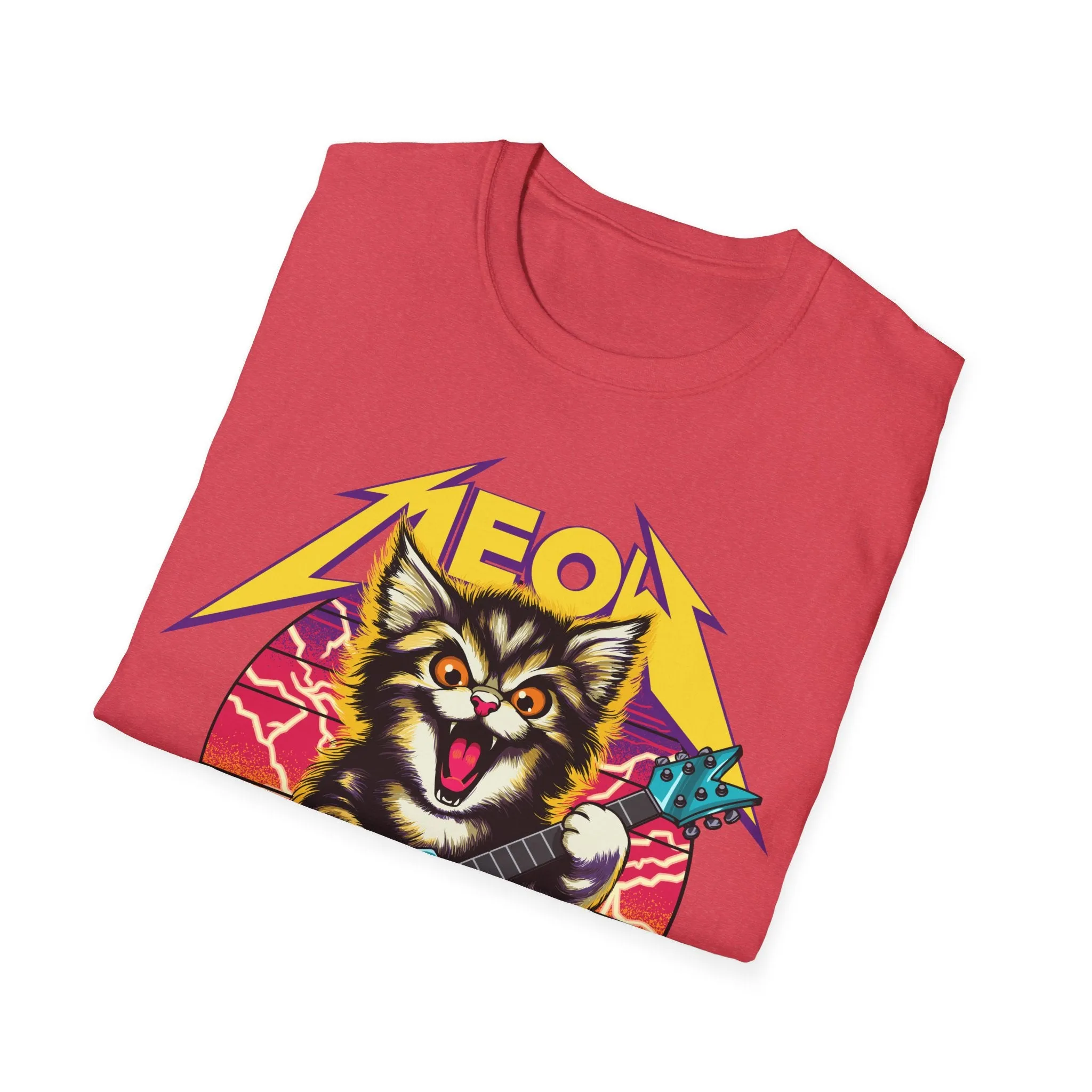 Hard Rock Kitty -- Yellow -- On Gildan Softstyle T-Shirt