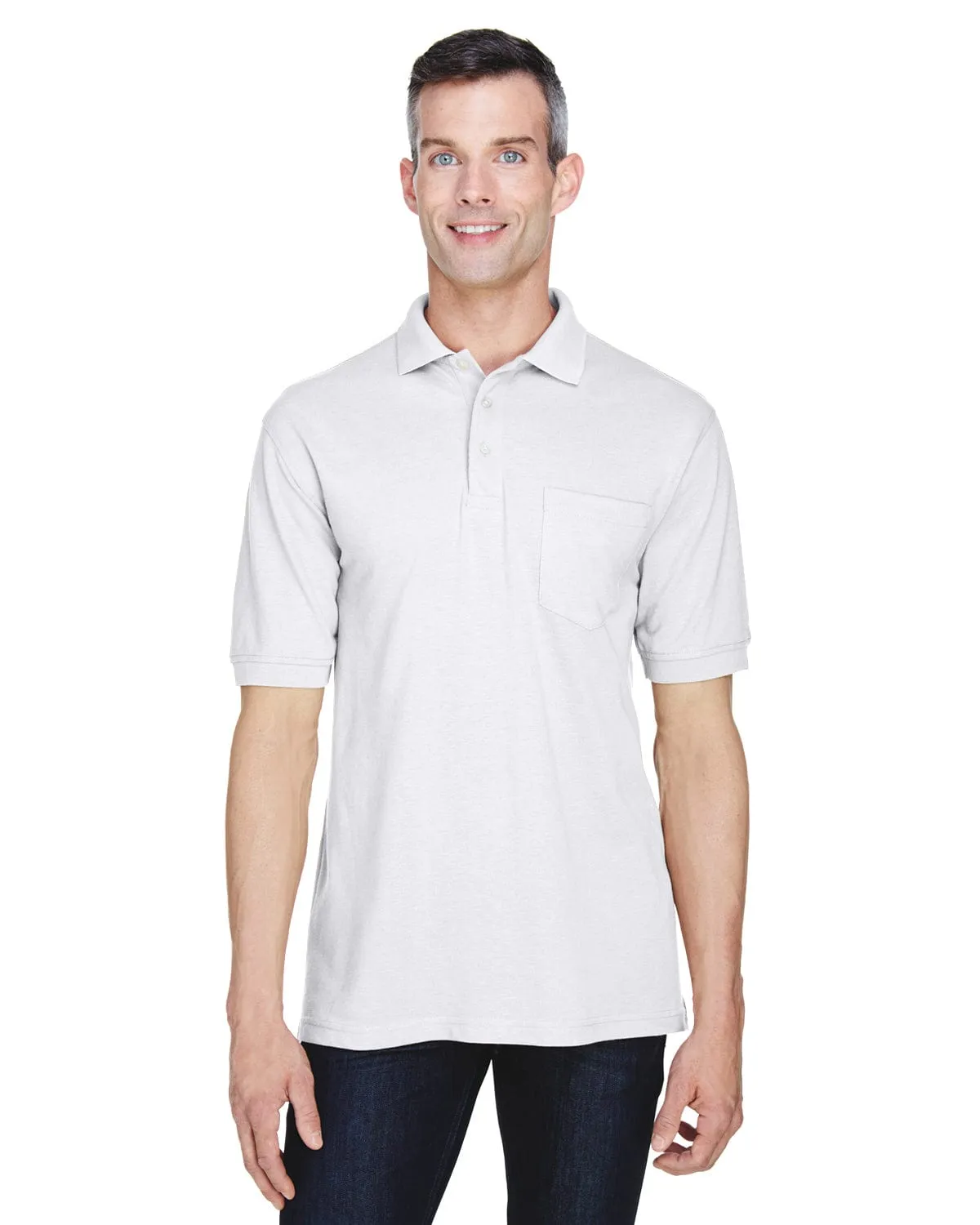 Harriton Easy Blend Pocket Polo Shirt