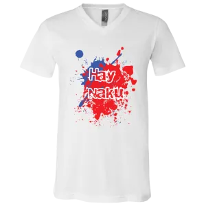 Hay Naku Splatter Unisex Jersey V-Neck T-Shirt