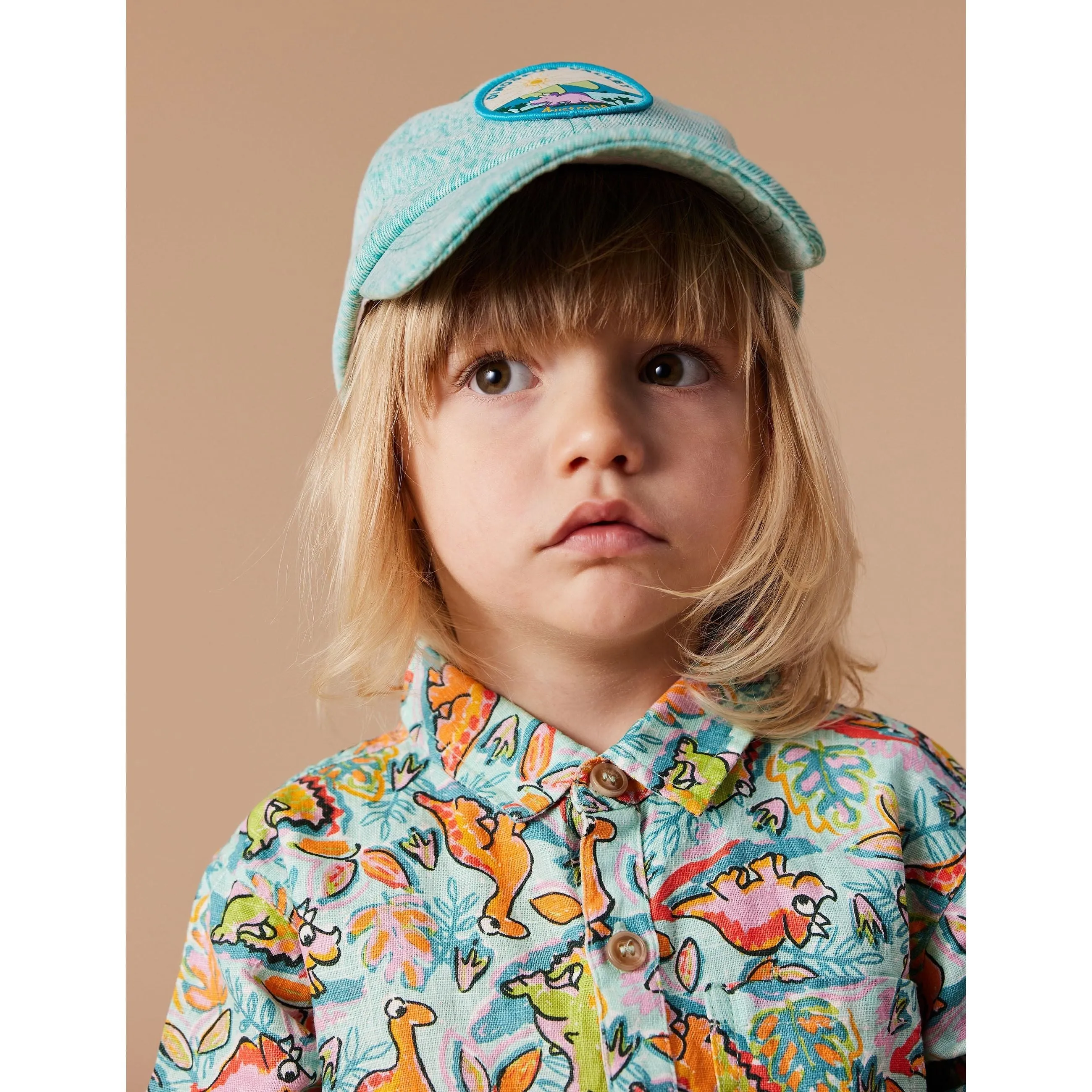 Holiday Linen Shirt Dino Jungle