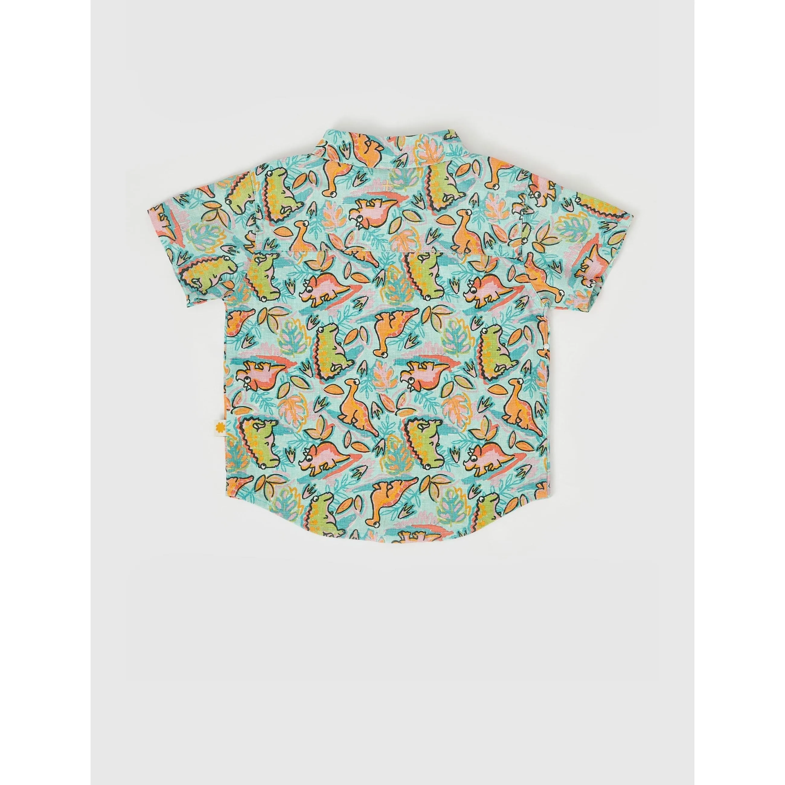 Holiday Linen Shirt Dino Jungle