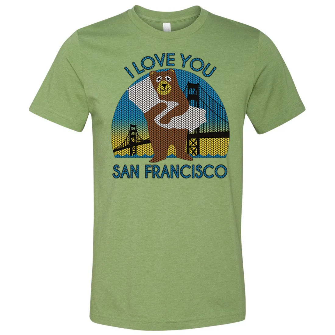 I Love You SF Knit Style Bear Asst Colors Mens Lightweight Fitted T-Shirt/tee