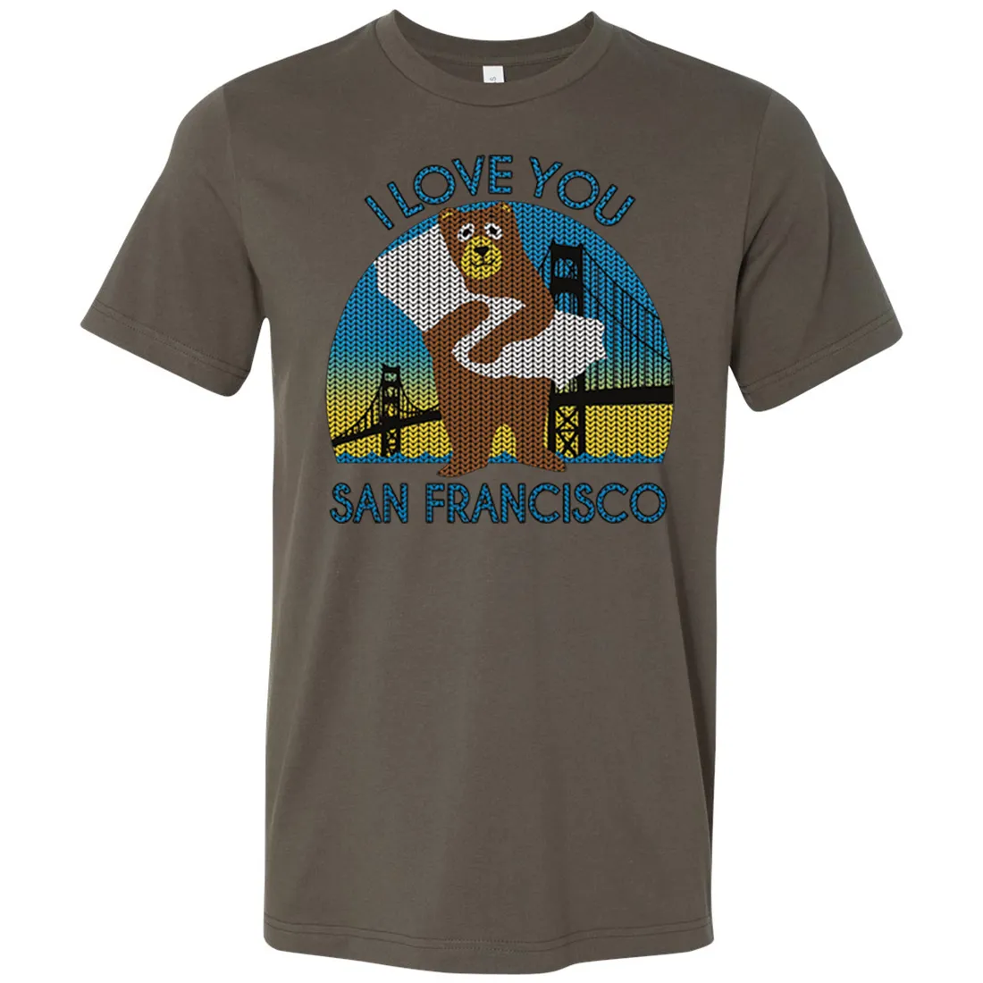 I Love You SF Knit Style Bear Asst Colors Mens Lightweight Fitted T-Shirt/tee