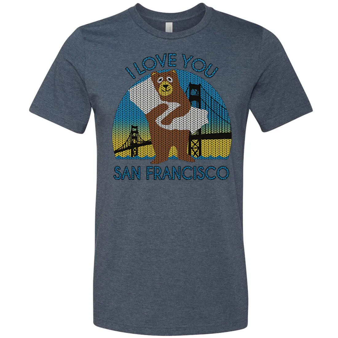 I Love You SF Knit Style Bear Asst Colors Mens Lightweight Fitted T-Shirt/tee