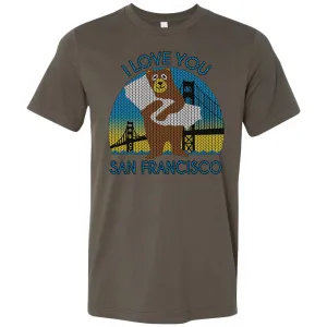 I Love You SF Knit Style Bear Asst Colors Mens Lightweight Fitted T-Shirt/tee