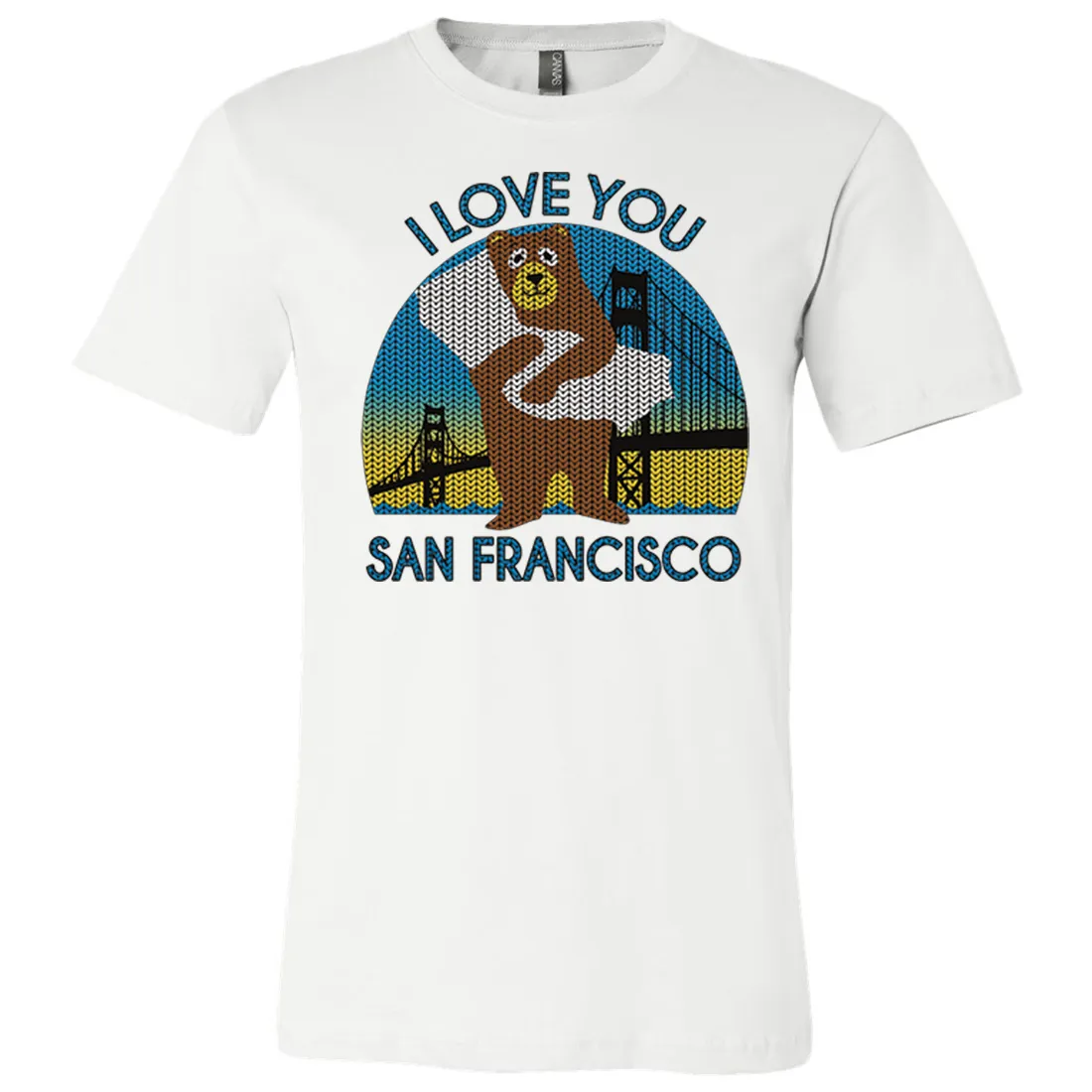 I Love You SF Knit Style Bear Asst Colors Mens Lightweight Fitted T-Shirt/tee