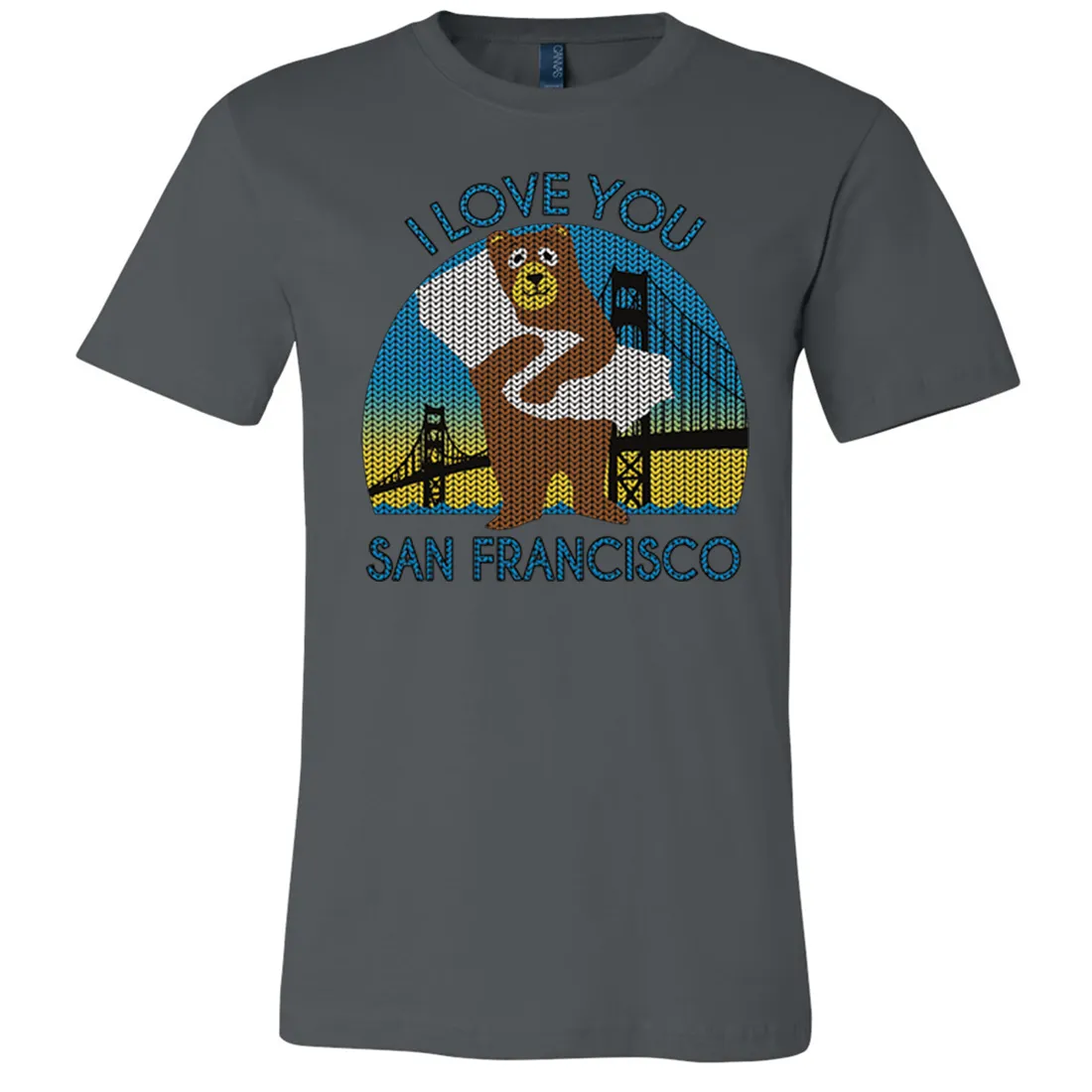 I Love You SF Knit Style Bear Asst Colors Mens Lightweight Fitted T-Shirt/tee