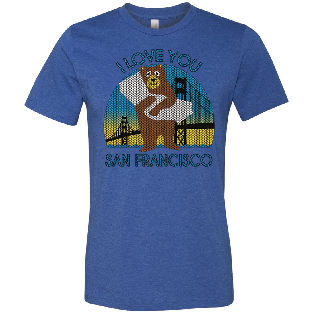 I Love You SF Knit Style Bear Asst Colors Mens Lightweight Fitted T-Shirt/tee