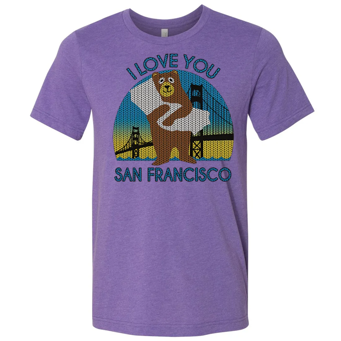 I Love You SF Knit Style Bear Asst Colors Mens Lightweight Fitted T-Shirt/tee