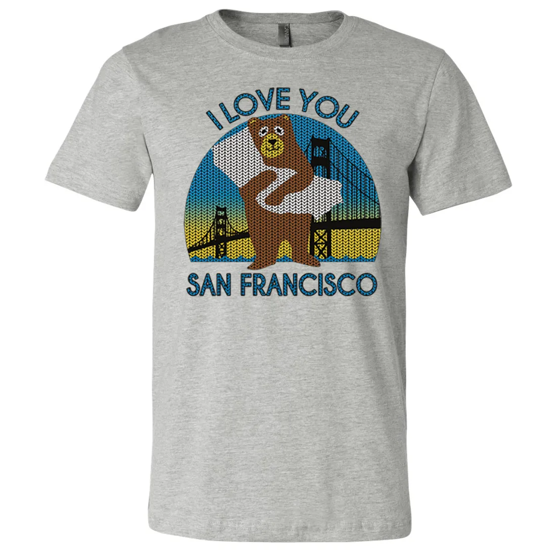 I Love You SF Knit Style Bear Asst Colors Mens Lightweight Fitted T-Shirt/tee