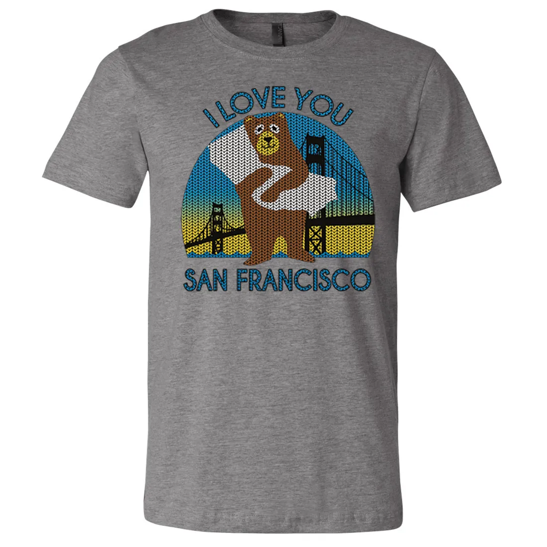 I Love You SF Knit Style Bear Asst Colors Mens Lightweight Fitted T-Shirt/tee