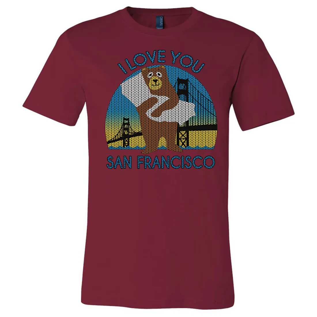 I Love You SF Knit Style Bear Asst Colors Mens Lightweight Fitted T-Shirt/tee