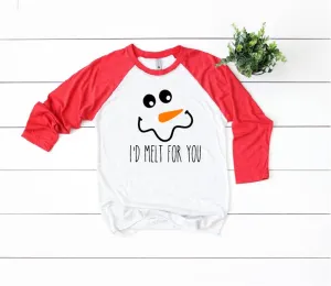I'd Melt For You Christmas Raglan | Unisex Raglan