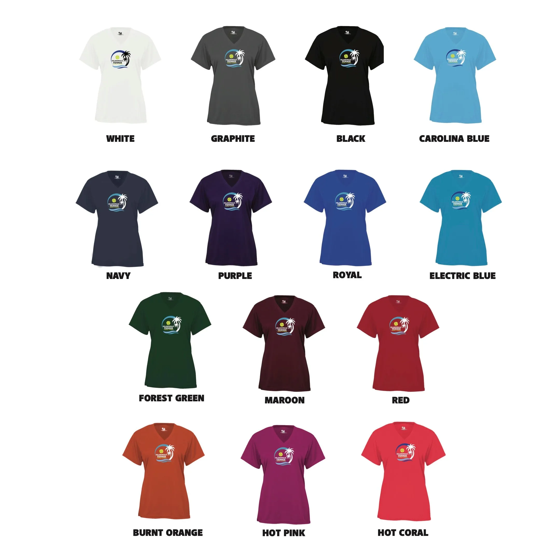 Islandwalk Tennis Ladies Performance T-Shirt - Large Front Logo