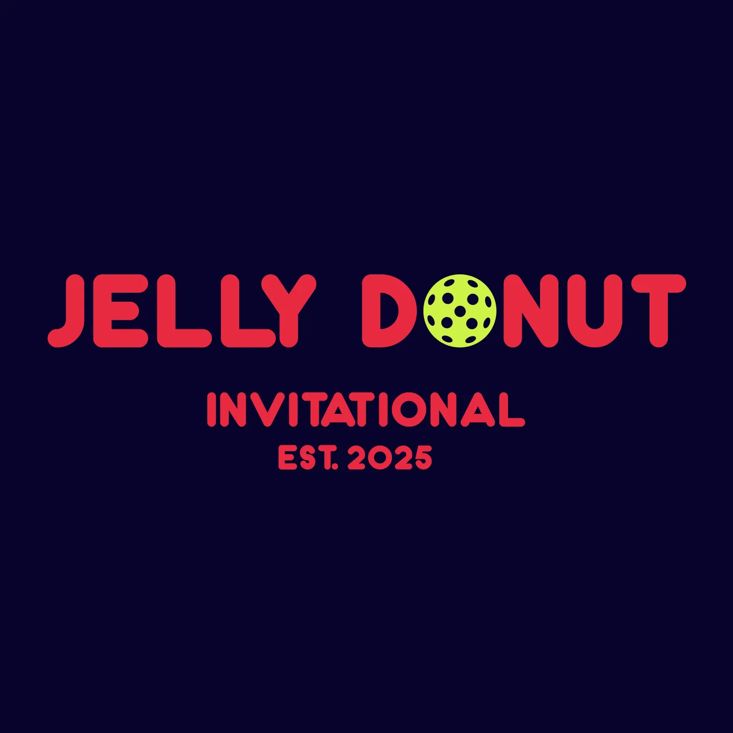 Jelly Donut Pickleball Ladies Performance Racerback ** Word logo **