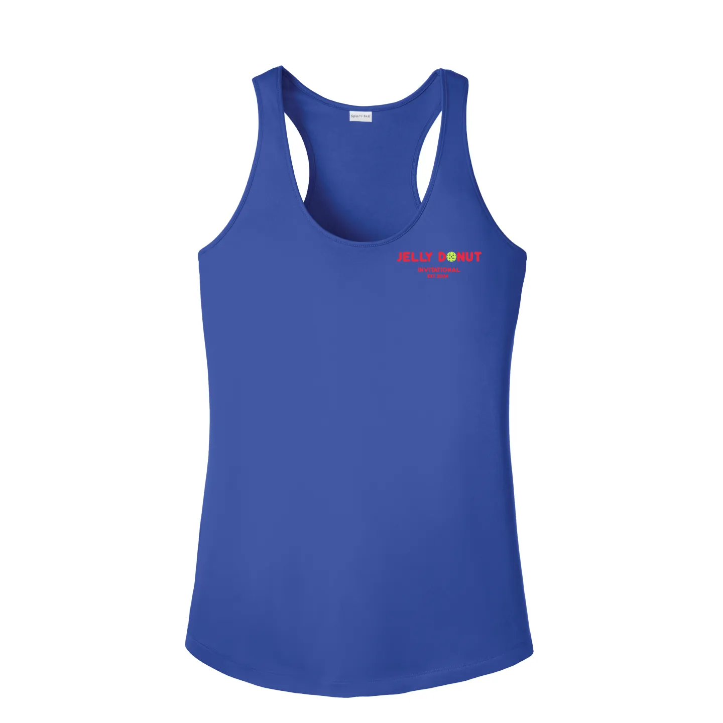 Jelly Donut Pickleball Ladies Performance Racerback ** Word logo **