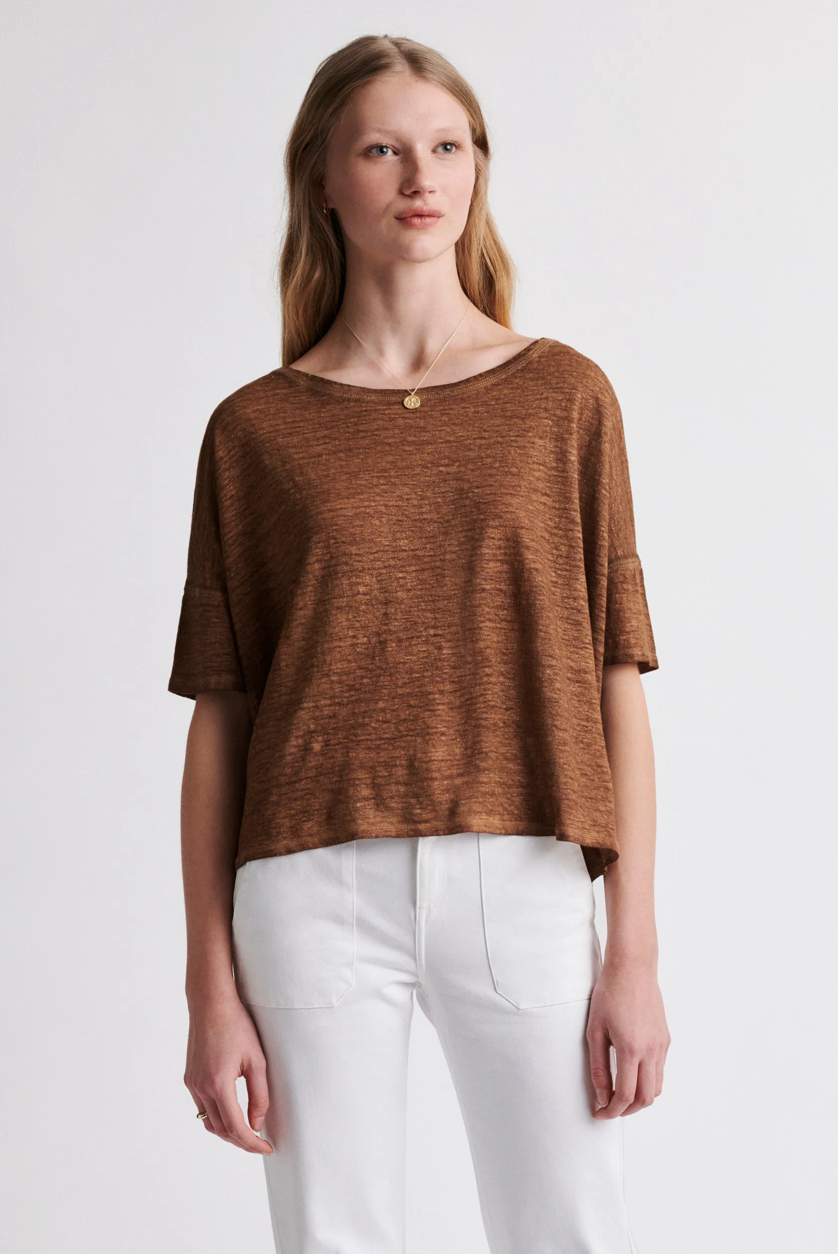 JOANIE OVERSIZED LINEN T-SHIRT