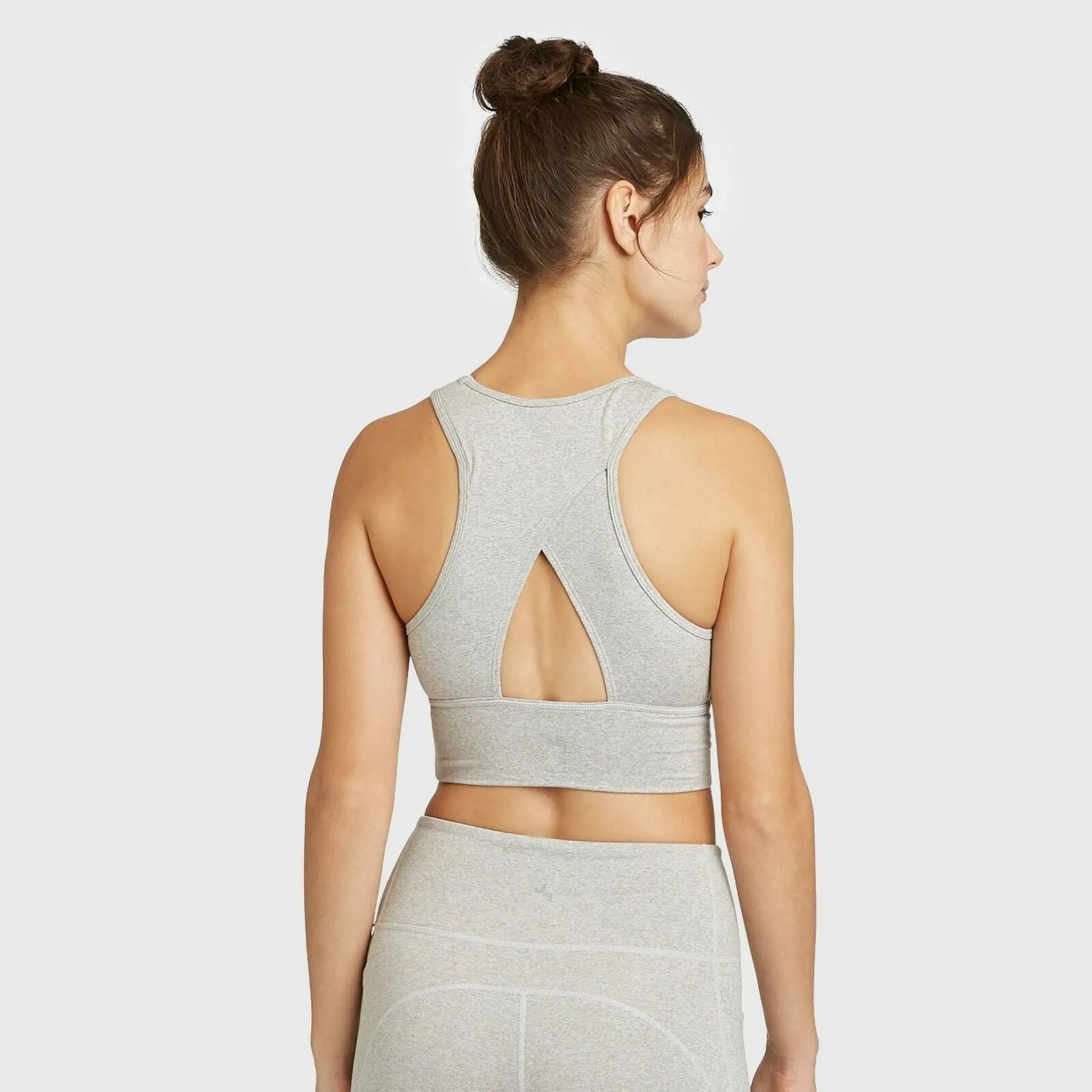 JoyLab Women's High Neck Brushed Jersey Longline Sports Bra