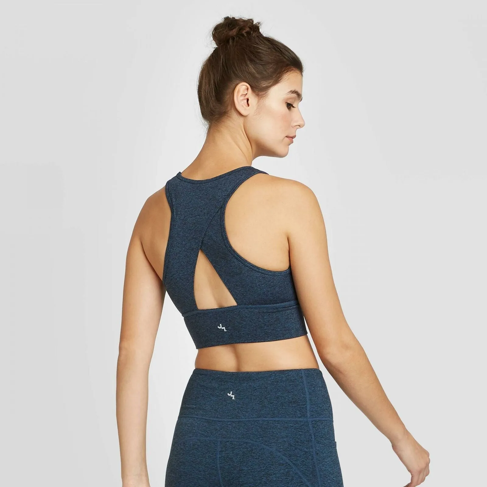 JoyLab Women's High Neck Brushed Jersey Longline Sports Bra