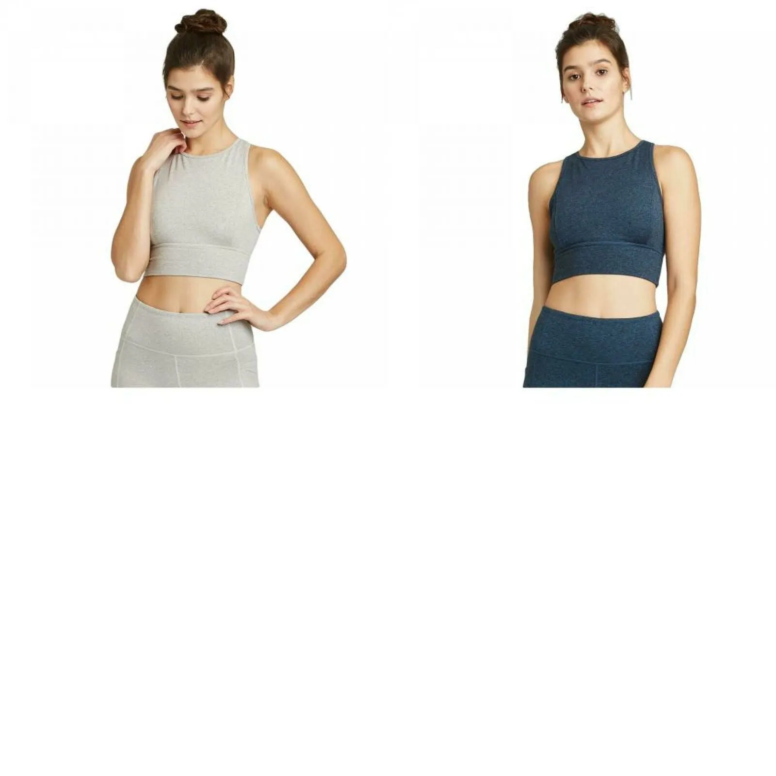 JoyLab Women's High Neck Brushed Jersey Longline Sports Bra