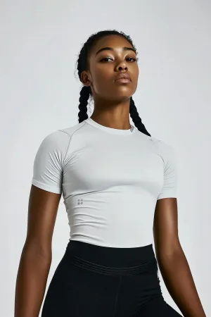 Kids Unisex Compression Short Sleeve - White