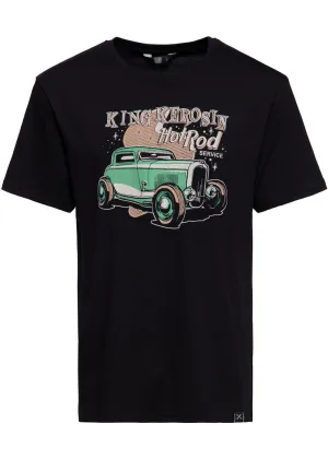 King Kerosin Mens Hot Rod Service T-Shirt Black