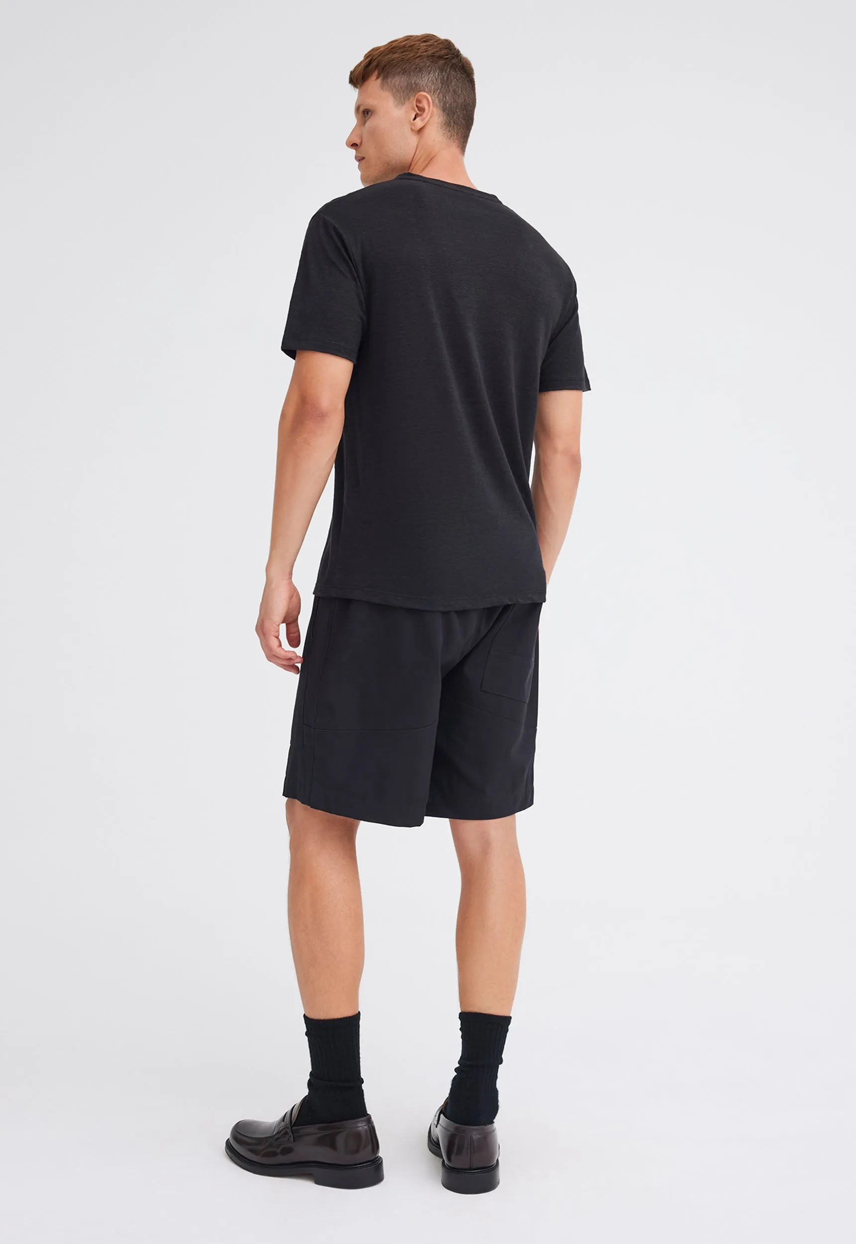 Line Linen Tee - Black