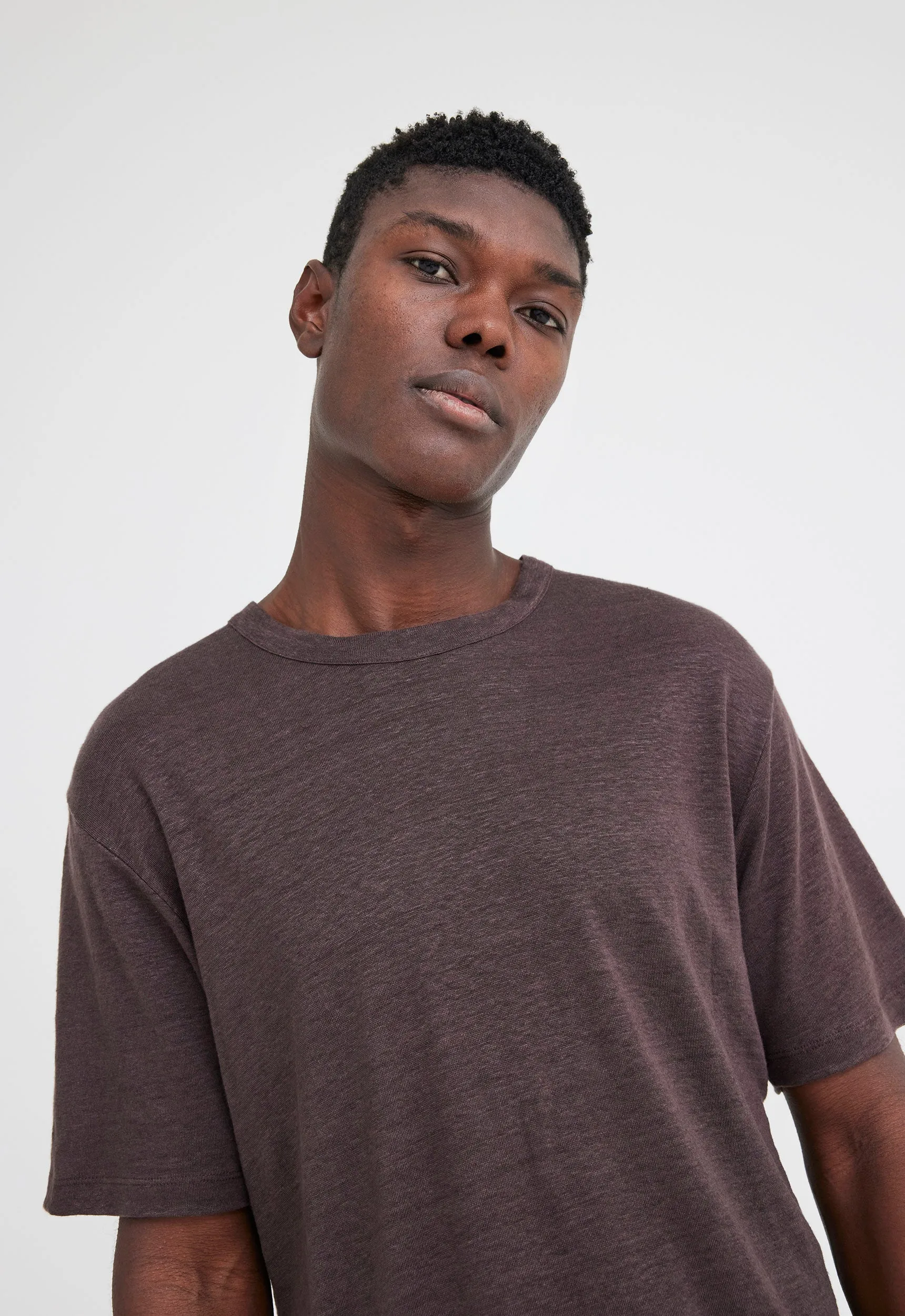 Line Linen Tee - Dirt Brown