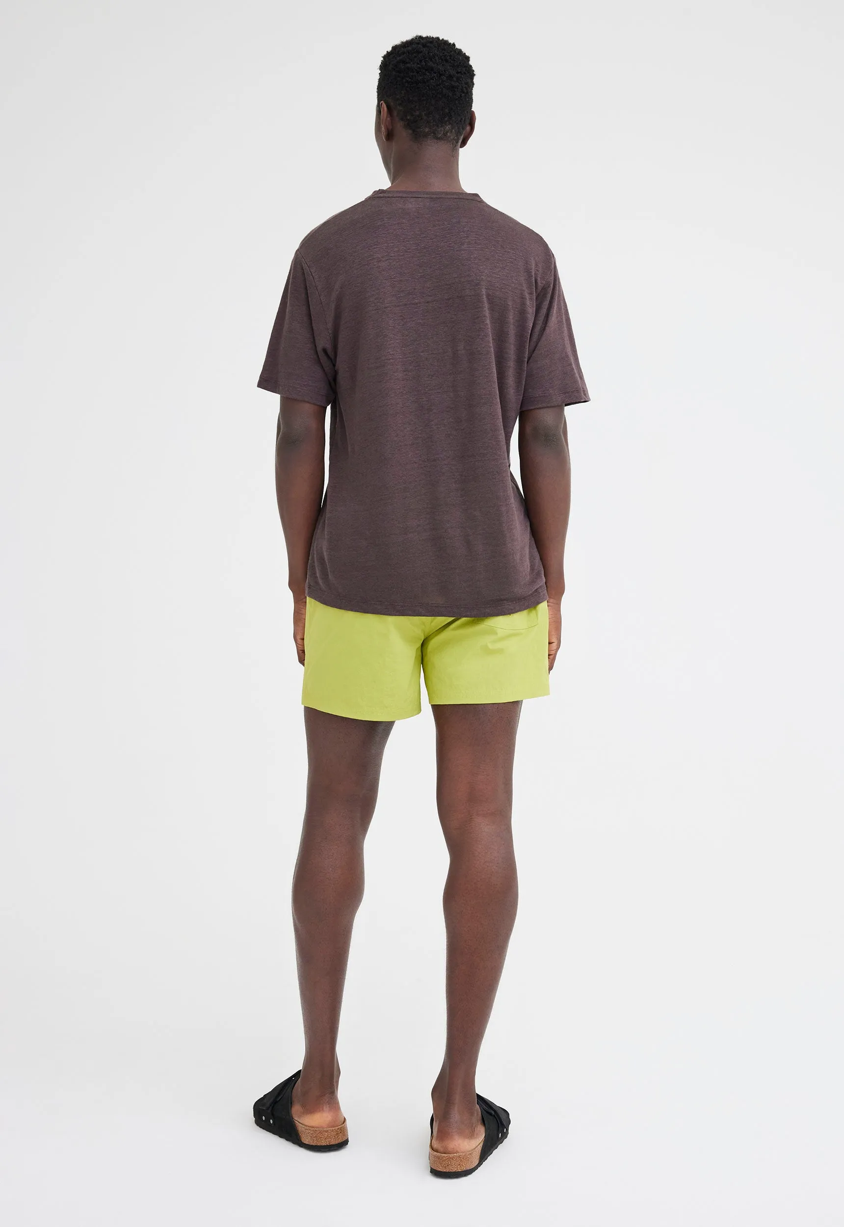 Line Linen Tee - Dirt Brown