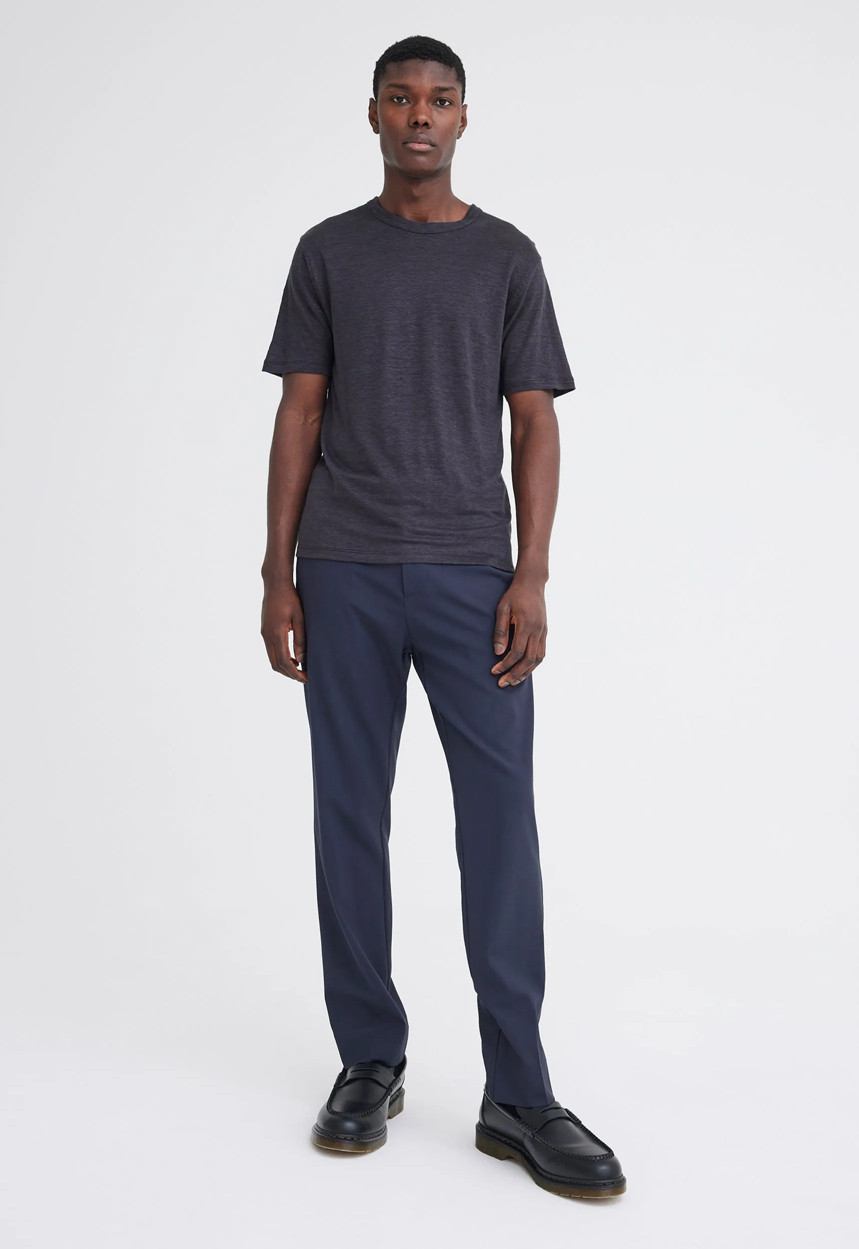 Line Linen Tee - Steelo Grey