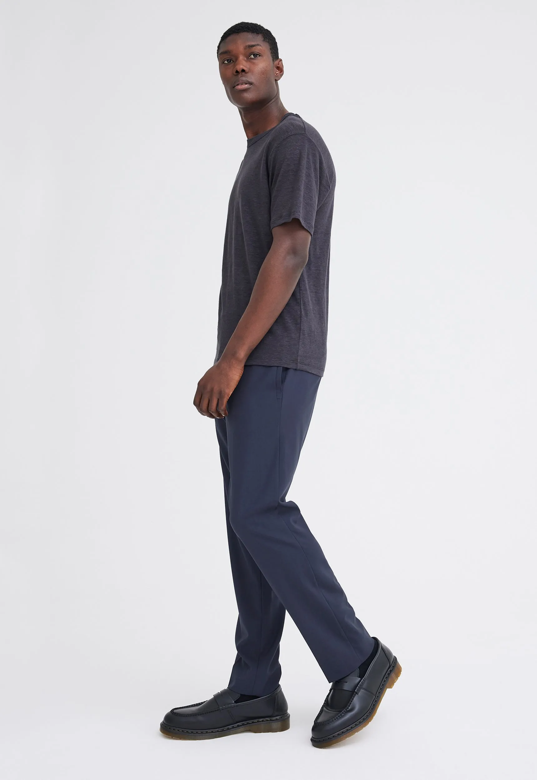 Line Linen Tee - Steelo Grey