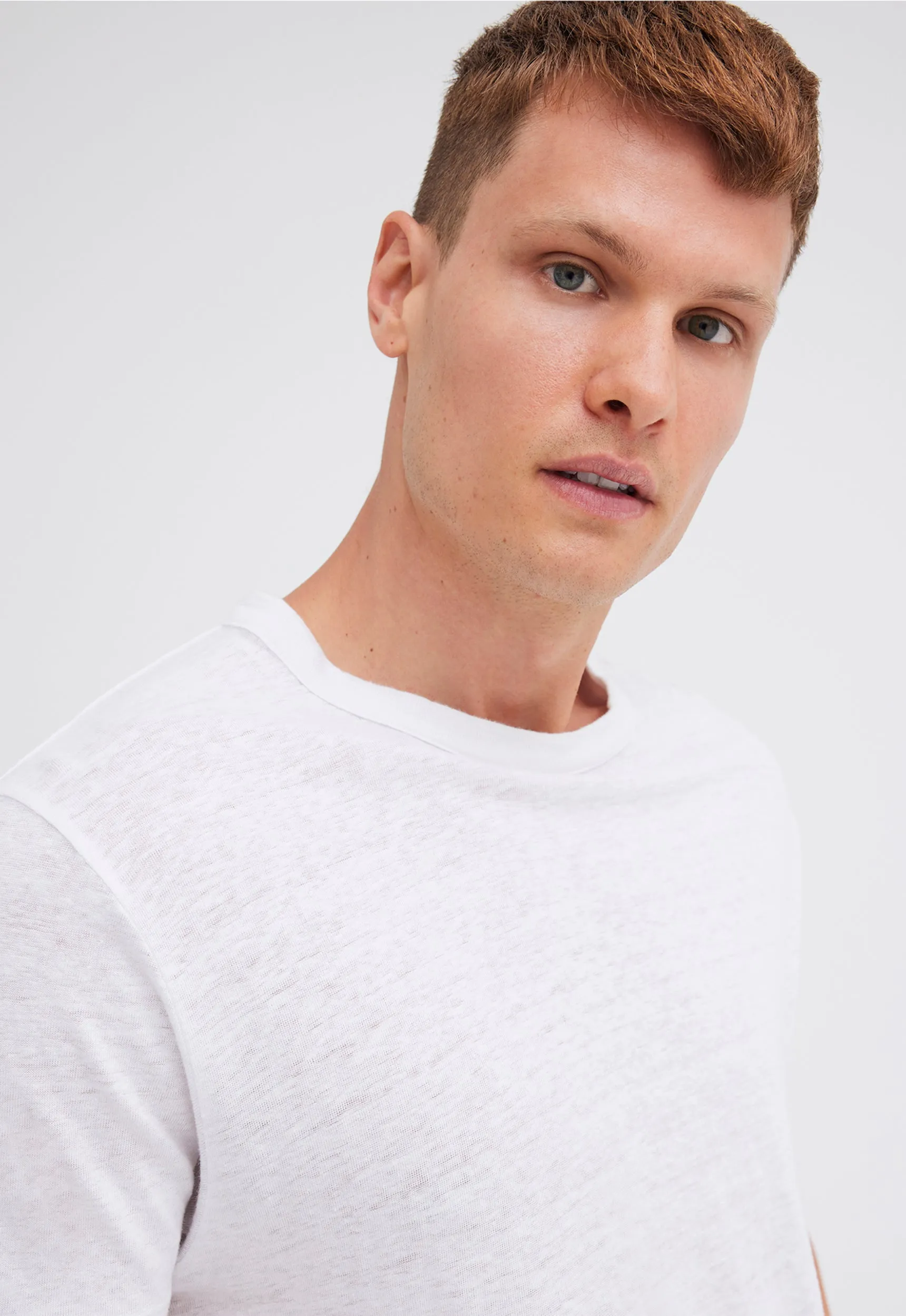 Line Linen Tee - White
