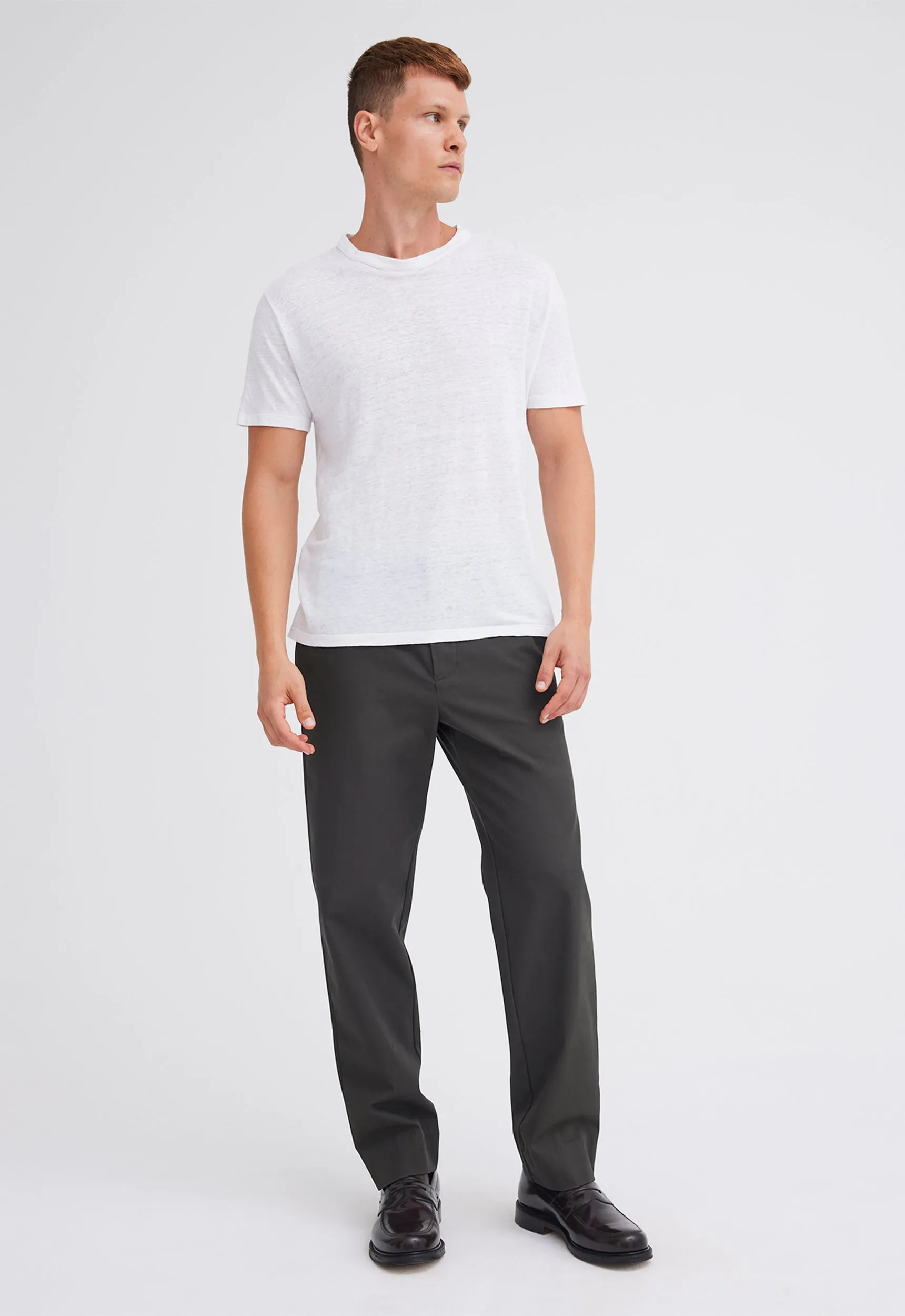 Line Linen Tee - White