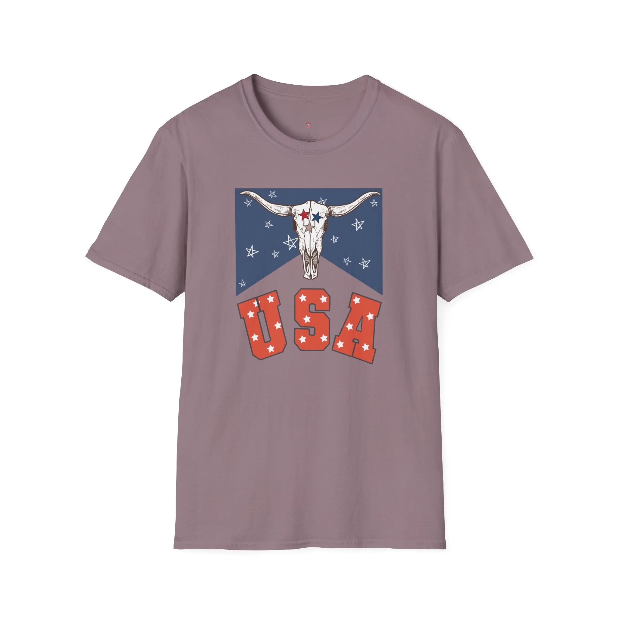 Longhorn USA Tee, 4th of July,  Softstyle T-Shirt