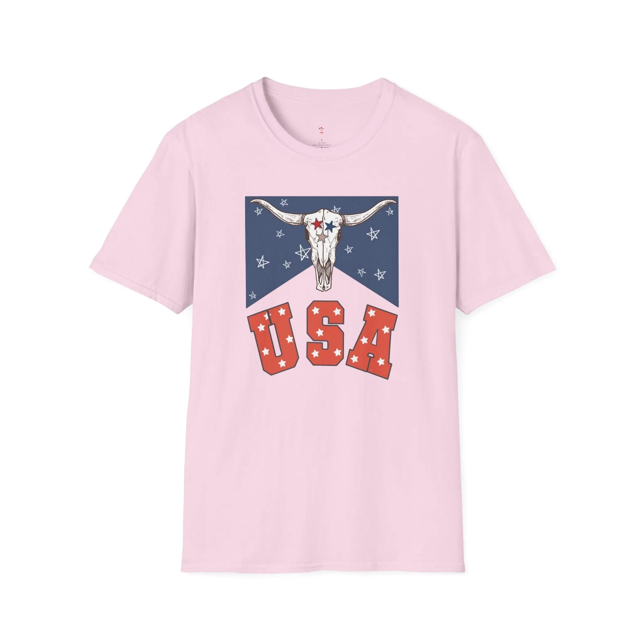 Longhorn USA Tee, 4th of July,  Softstyle T-Shirt