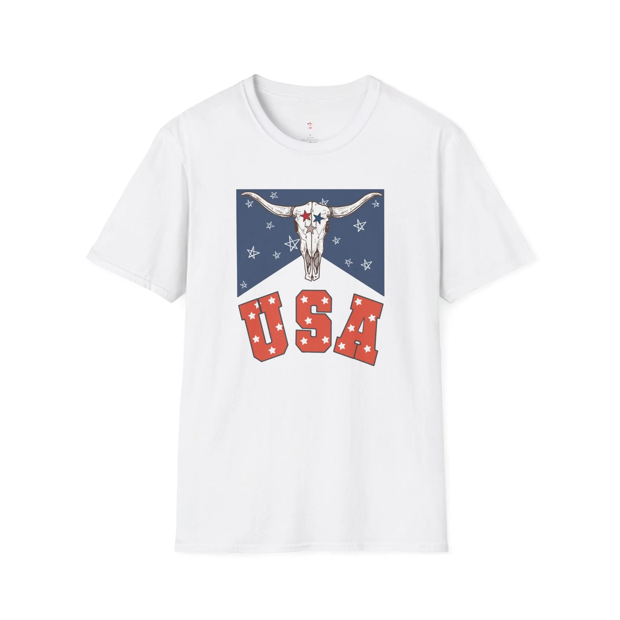 Longhorn USA Tee, 4th of July,  Softstyle T-Shirt