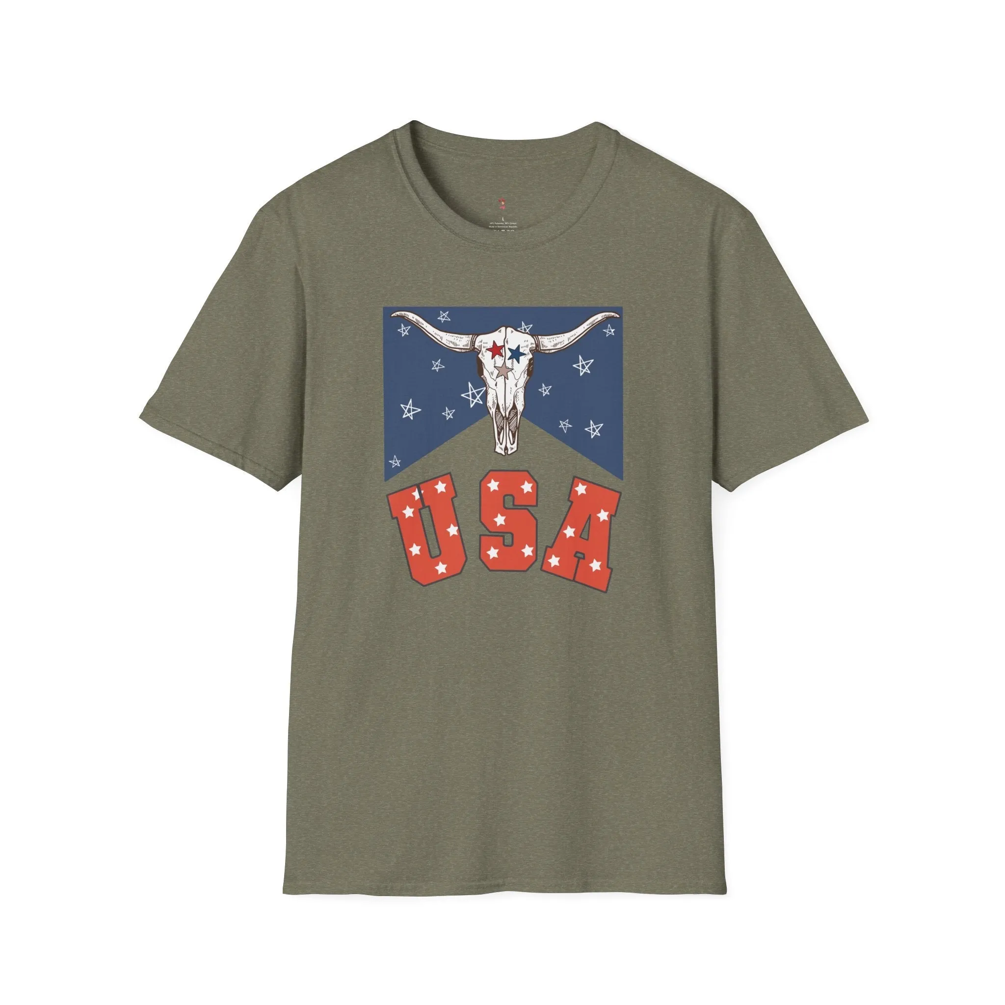Longhorn USA Tee, 4th of July,  Softstyle T-Shirt